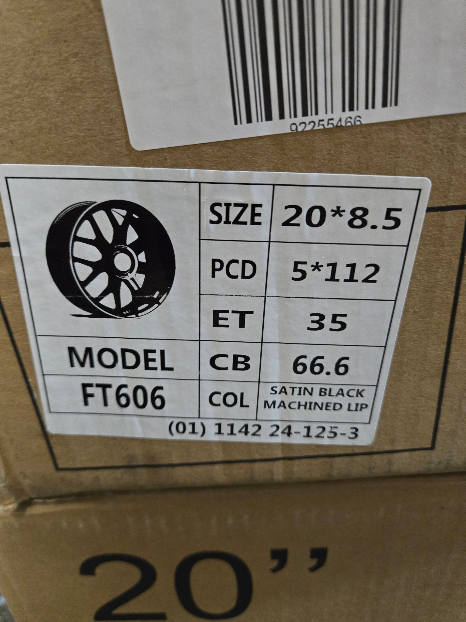 OE-X1142 20x8.5 5x112 MATTE BLACK MACHINED RINGS