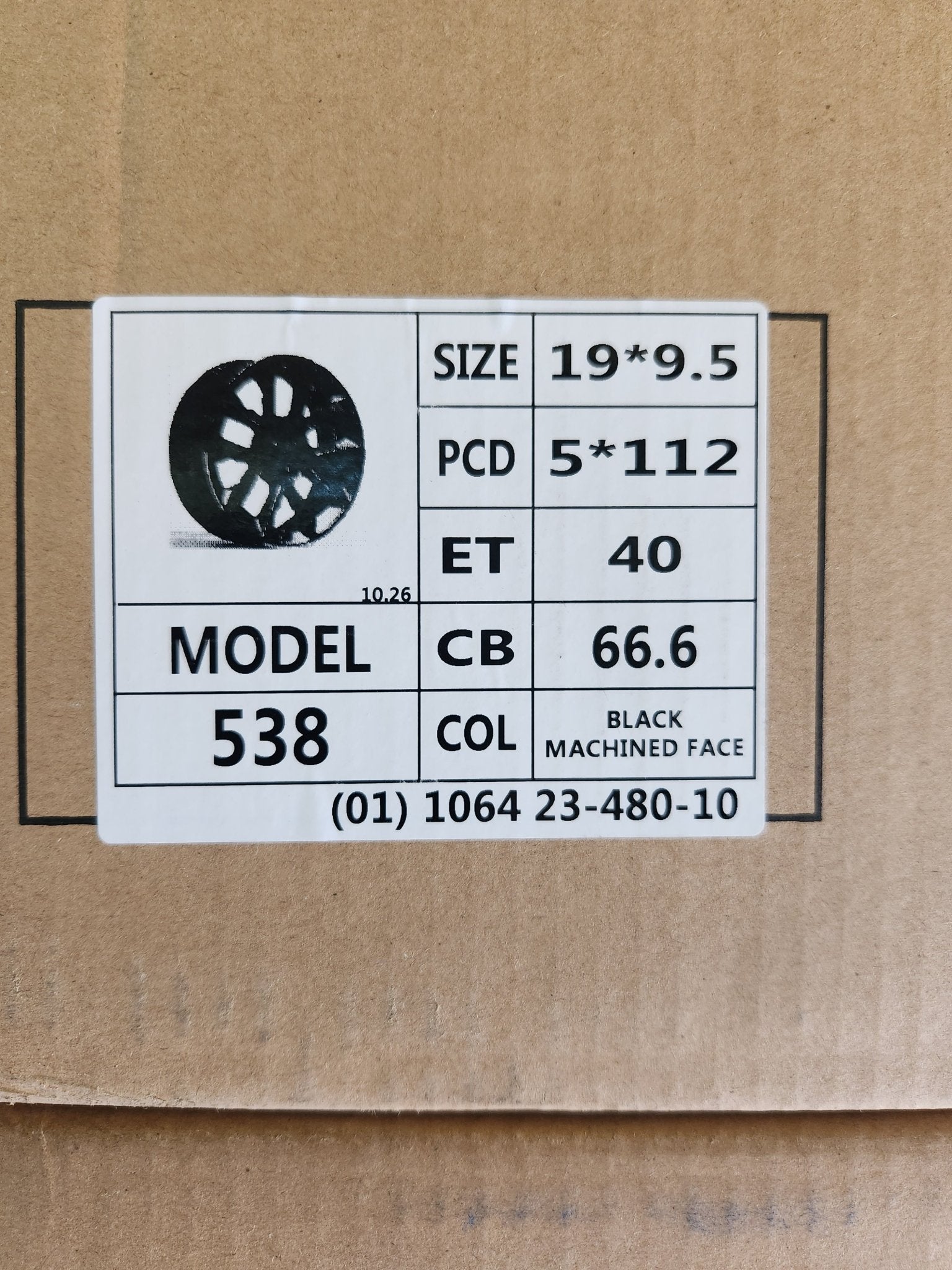 OE-538 909M 19X9.5 5X112 GLOSS BLACK MILLED SPOKES