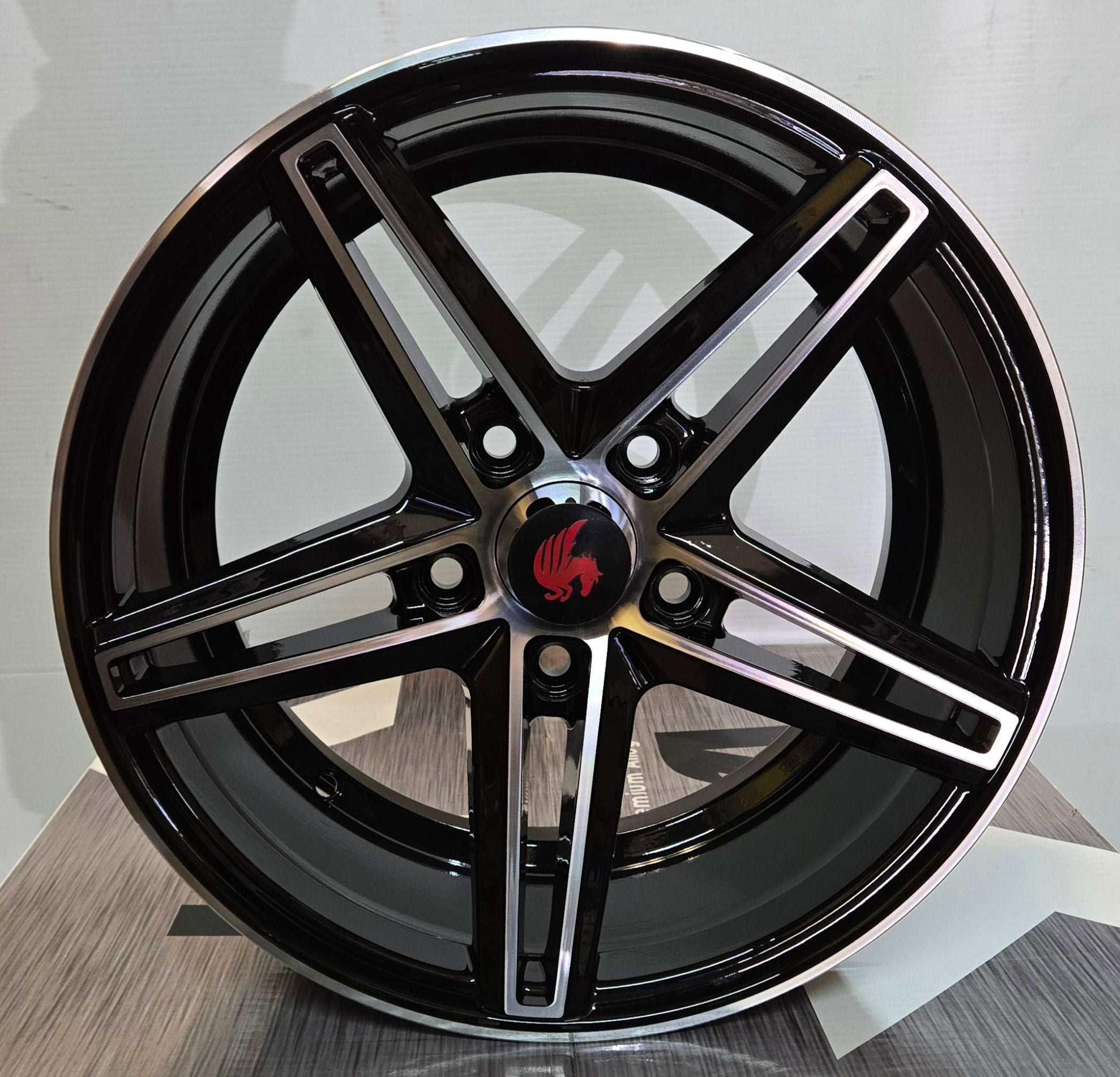 6878 16x7.5 5x114.3 GLOSS BLACK NACHINE FACE