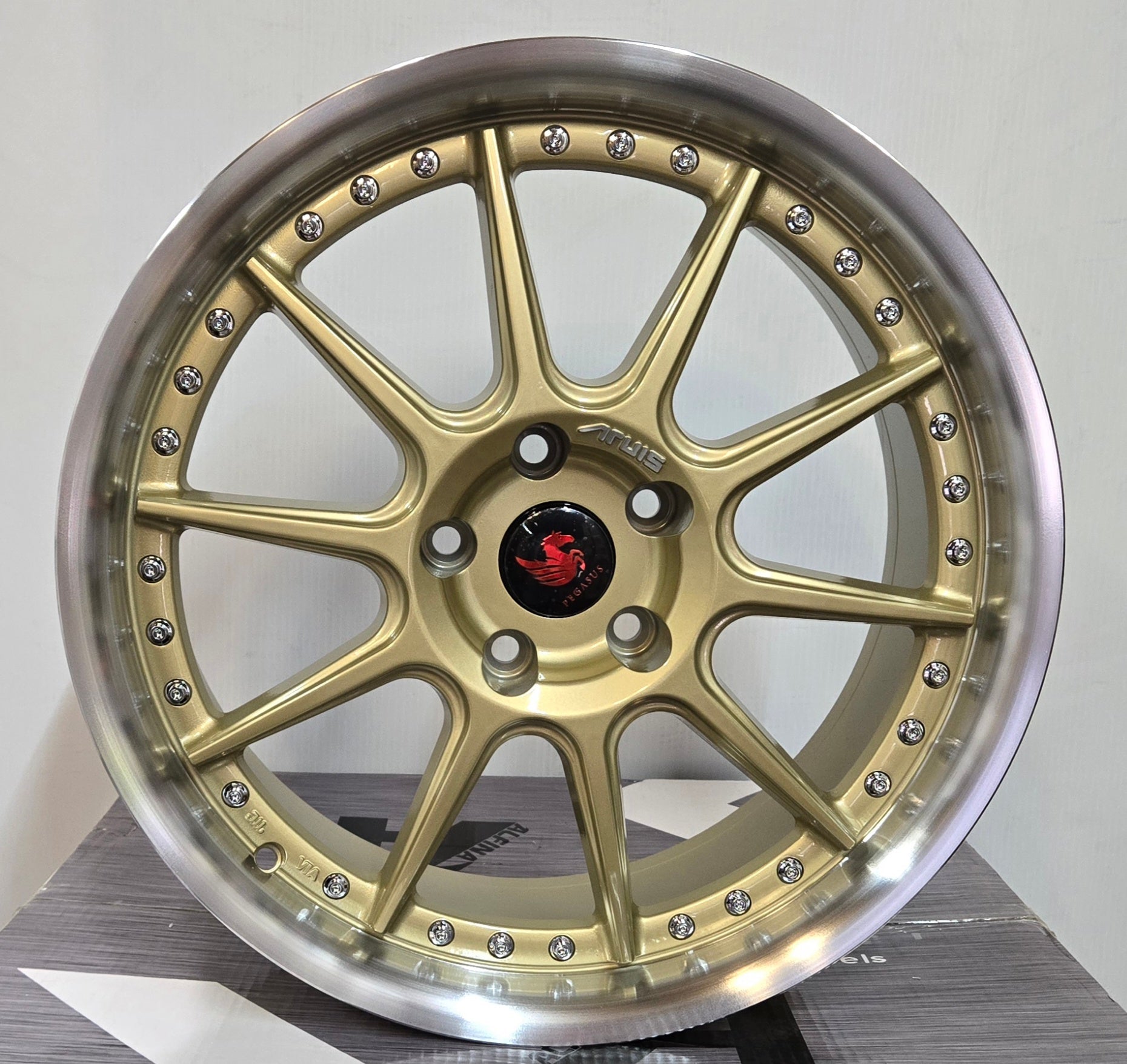 PEGASUS AD081 WHEELS 18X8 5X4.5 GML+M RIVETS
