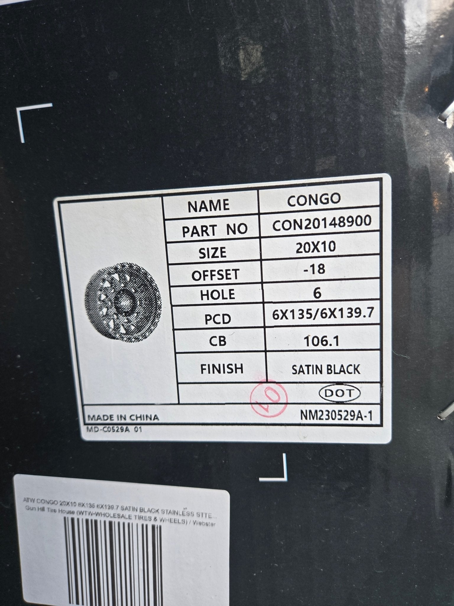ATW CONGO 20X10 6X135 6X139.7 SATIN BLACK STAINLESS STEEL POINTS