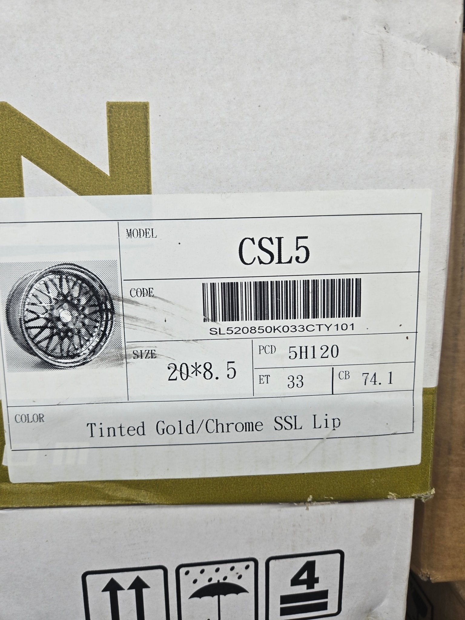 RENNEN CSL5 20x8.5 BLANKMM (5x120 - 5x112) TINTED GOLD/CHROME SSL LIP