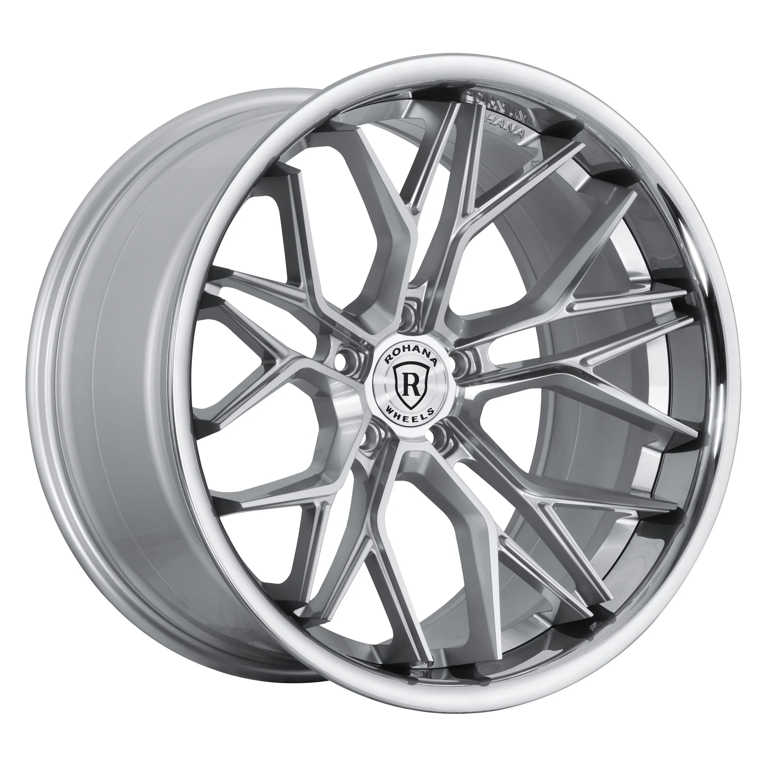 ROHANA RFC3 20x9 5x114.3 MACHINE SILVER STAINLESS LIP