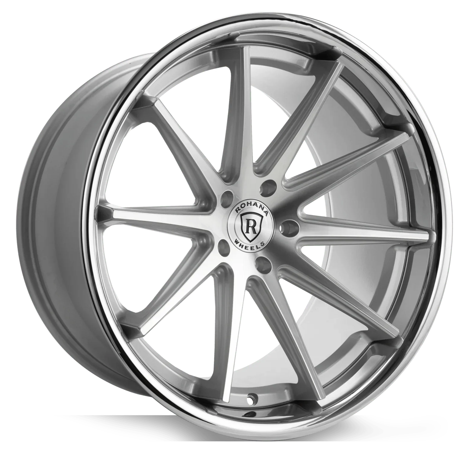 ROHANA RFC10 22x9 5x114.3 MACHINE SILVER WITH CHROME LIP