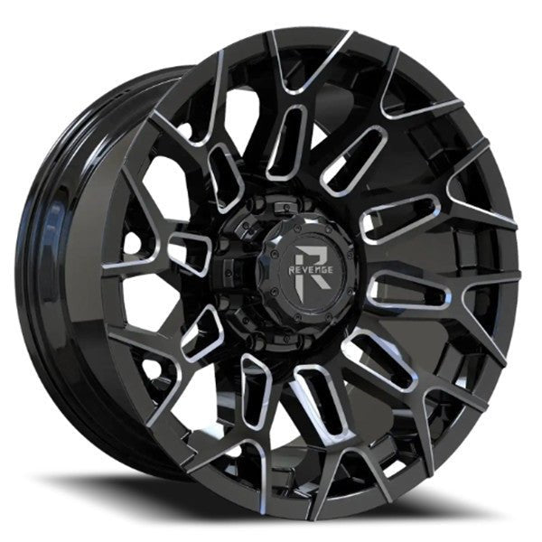 REVENGE RV-203 20x10 5x127 5x139.7 BLACK AND MILLED