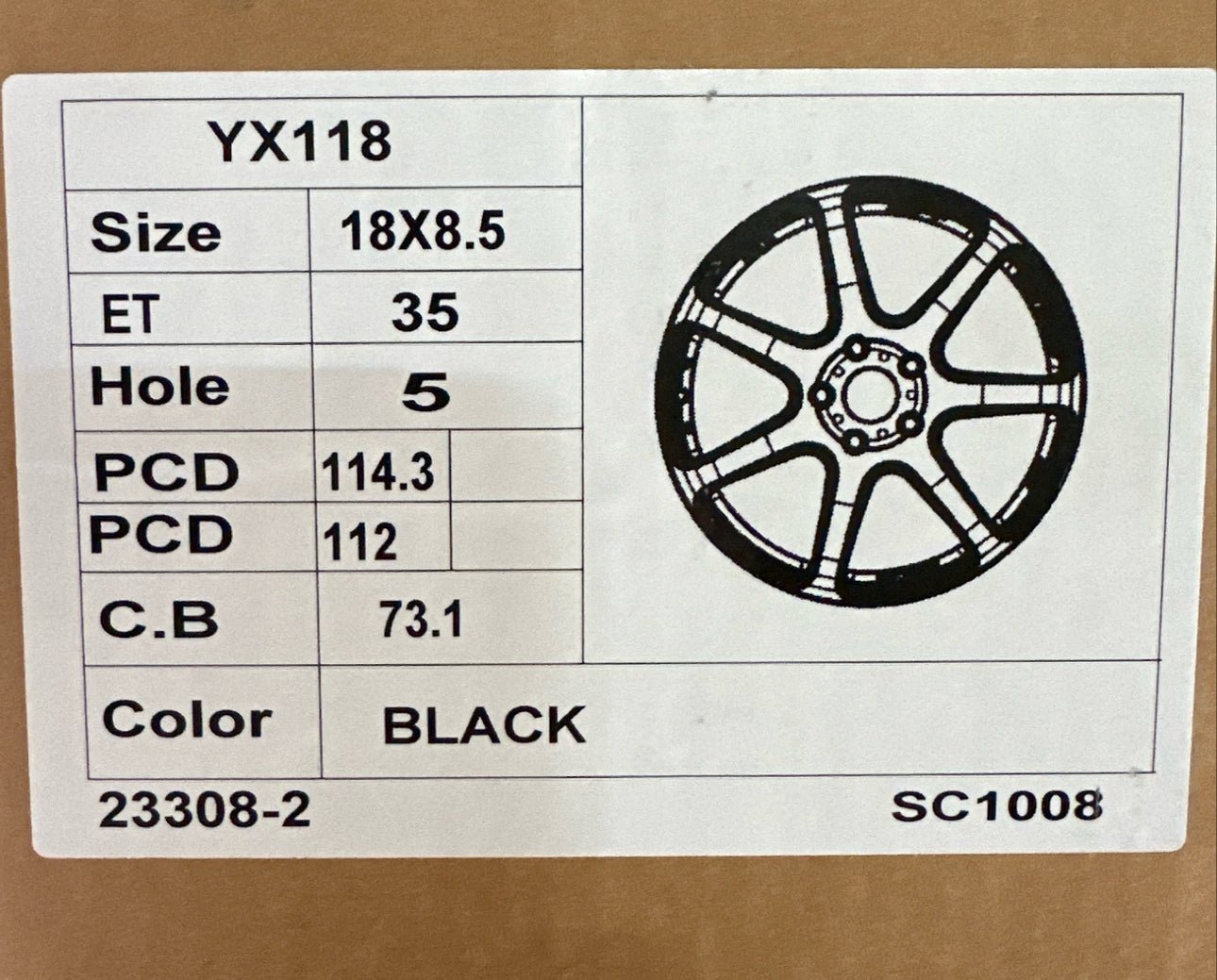 OE-1008 EMOTION T7R REP YX118 18x8.5 5x112 / 5x114.3 GLOSS BLACK