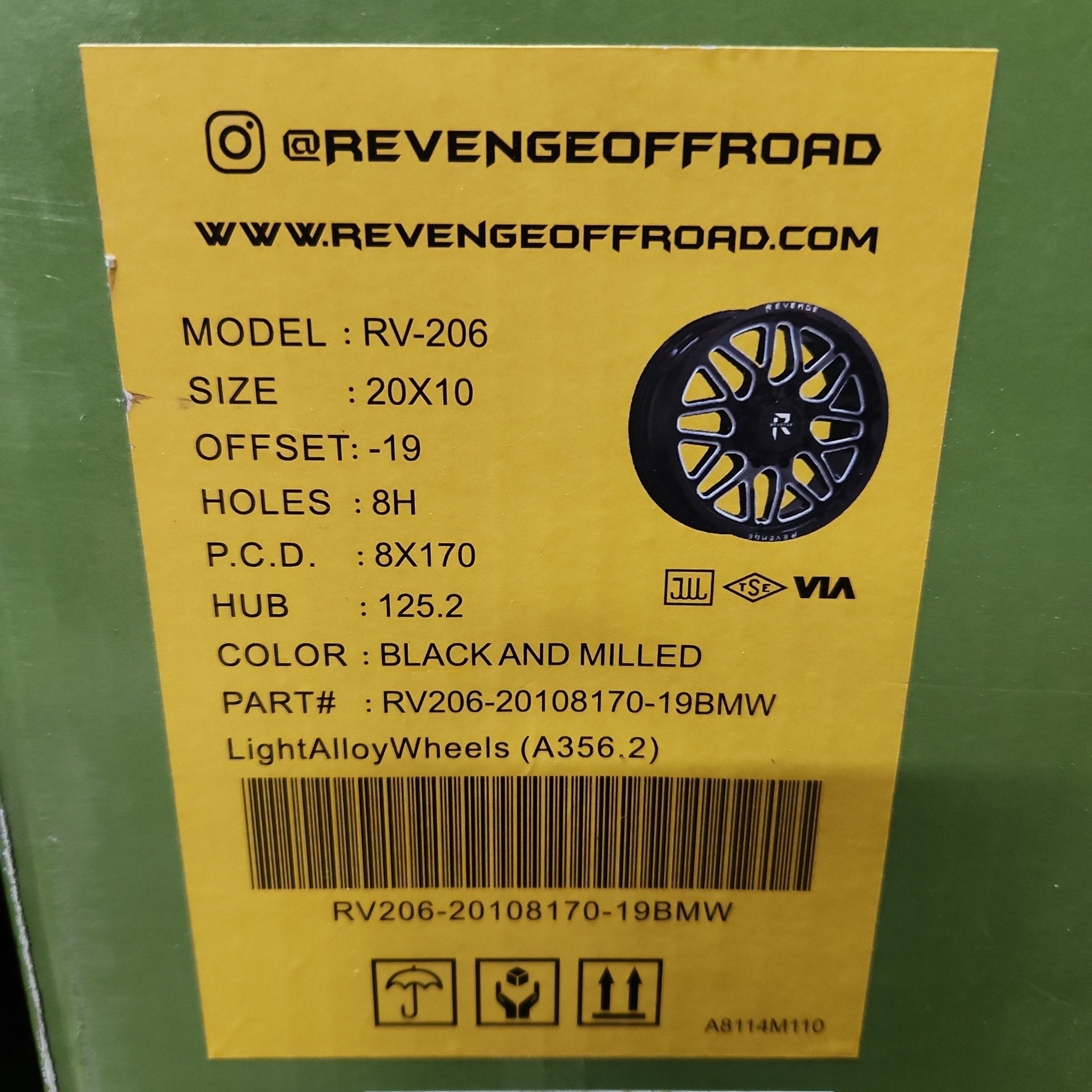 REVENGE RV-206 20X10 8X170 BLACK MILLED