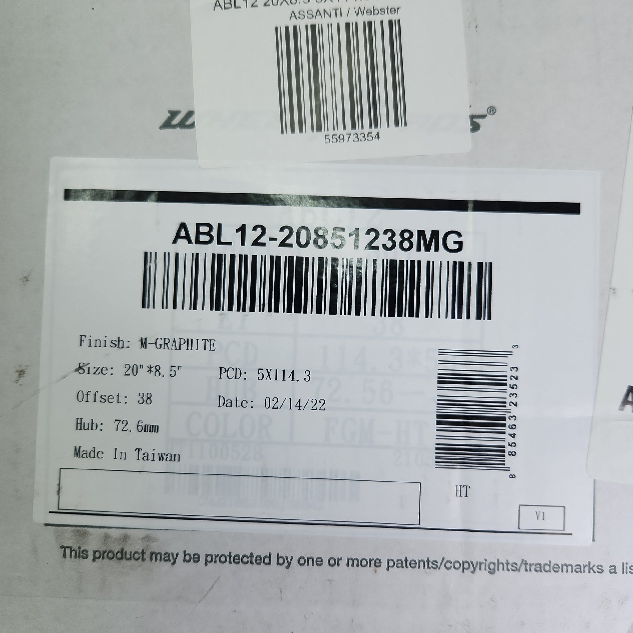 ASSANTI ABL12 WHEELS 20X8.5 5X114.3 M- GRAPHITE