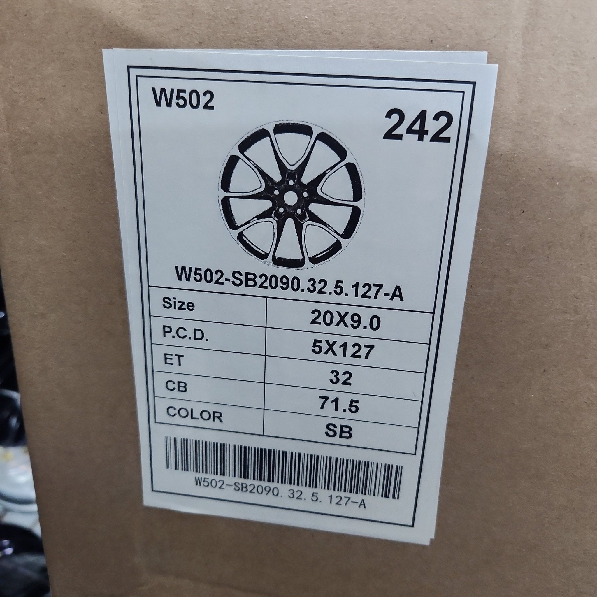 W502 20x9 5x127 SATIN BLACK