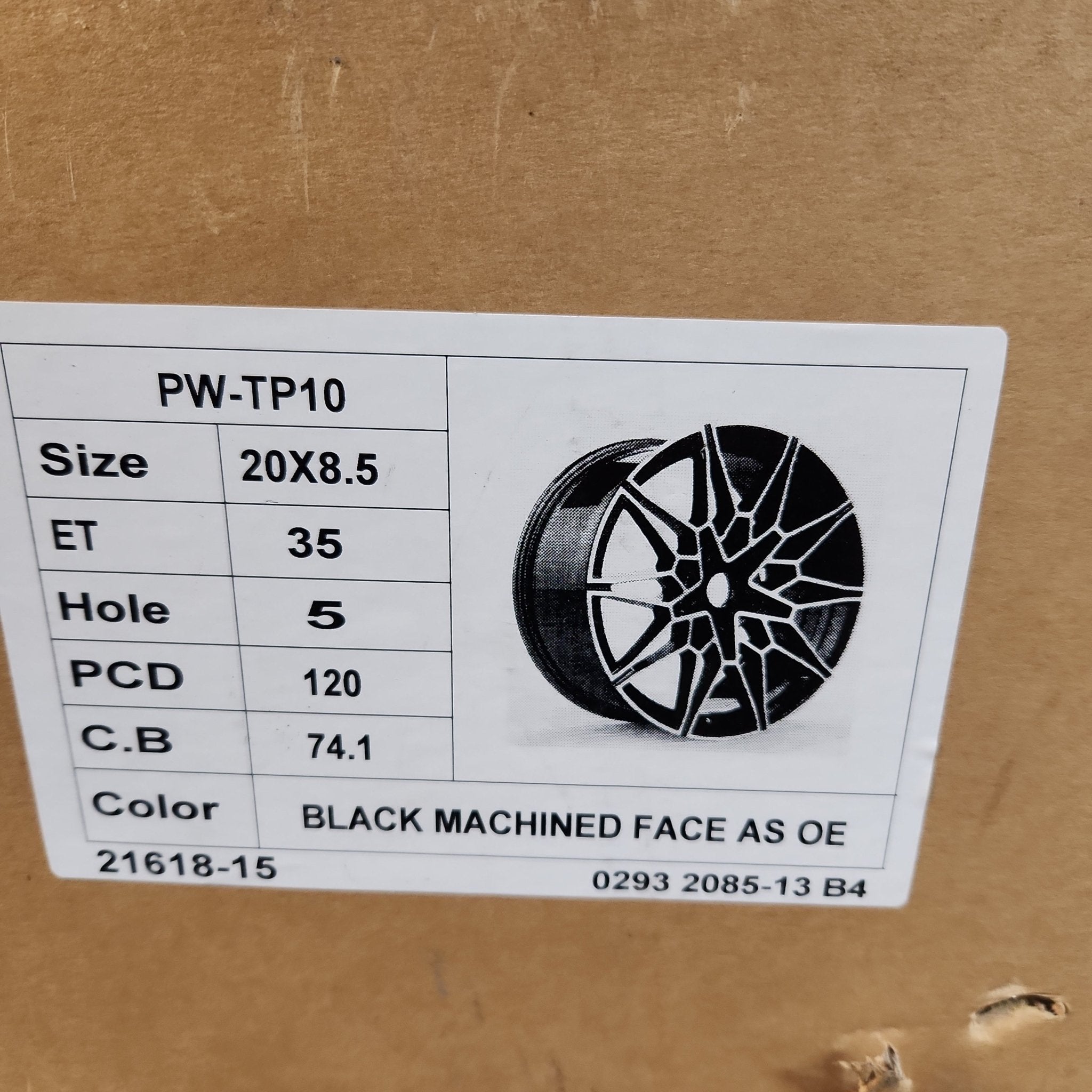 PW-TP10 WHEELS 20x8.5 5x120 BLACK MACHINE FACE