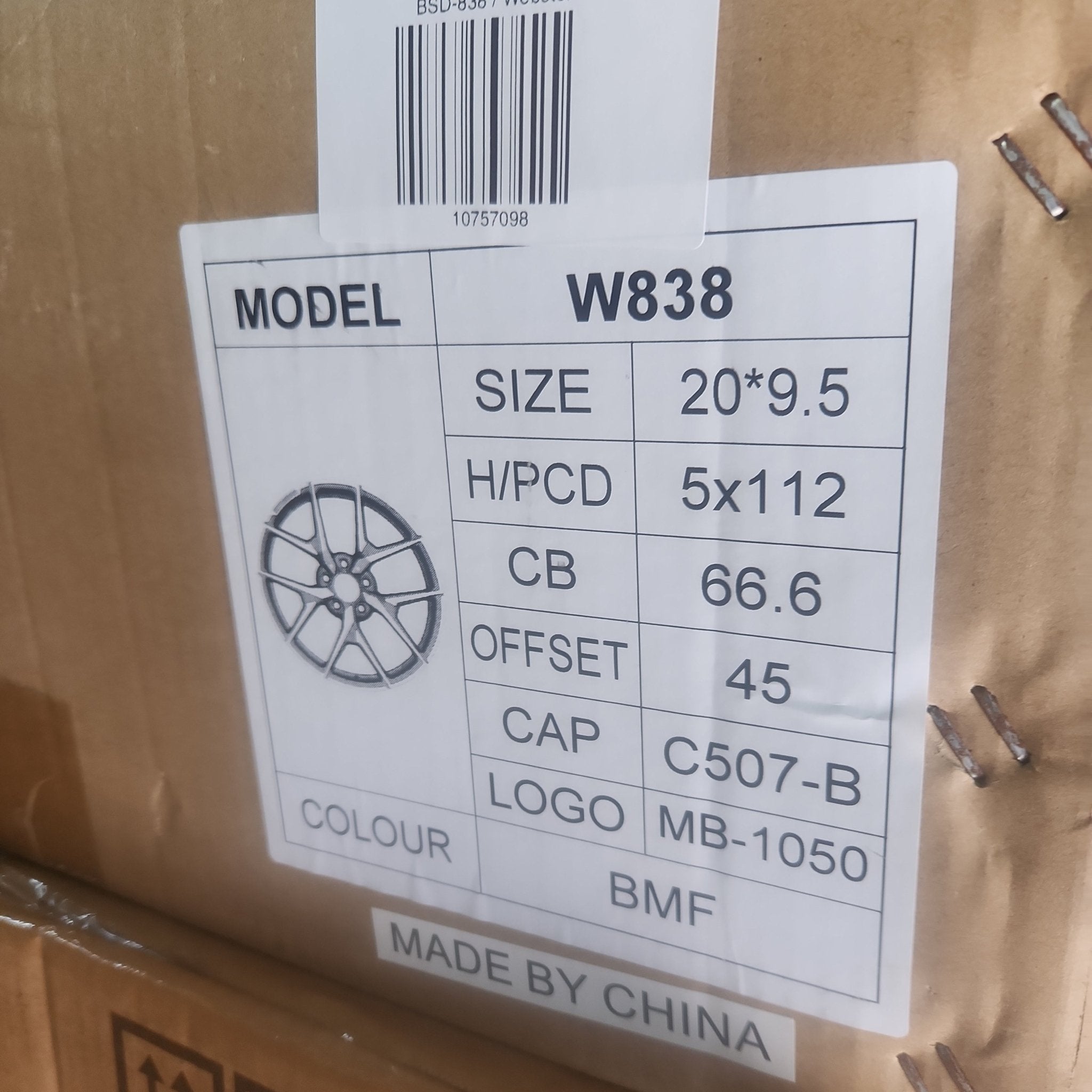 W838 20X9.5 5X112 BMF