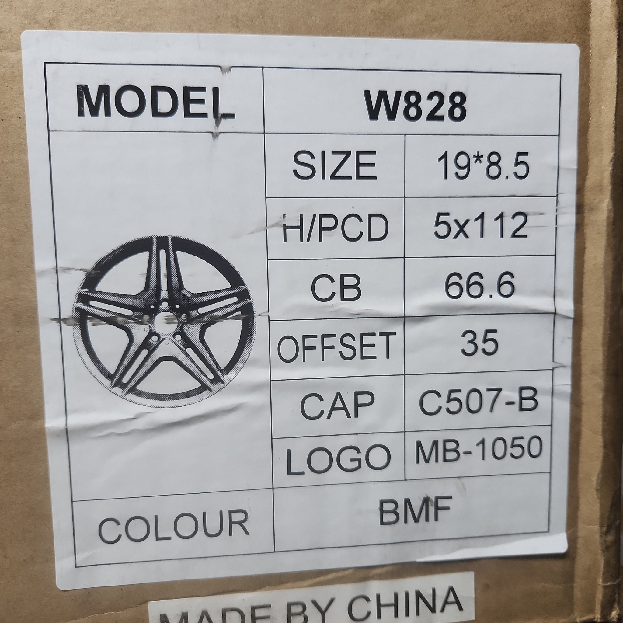 WHEELS - W828 19X8.5 5X112 BLACK MACHINE FACE