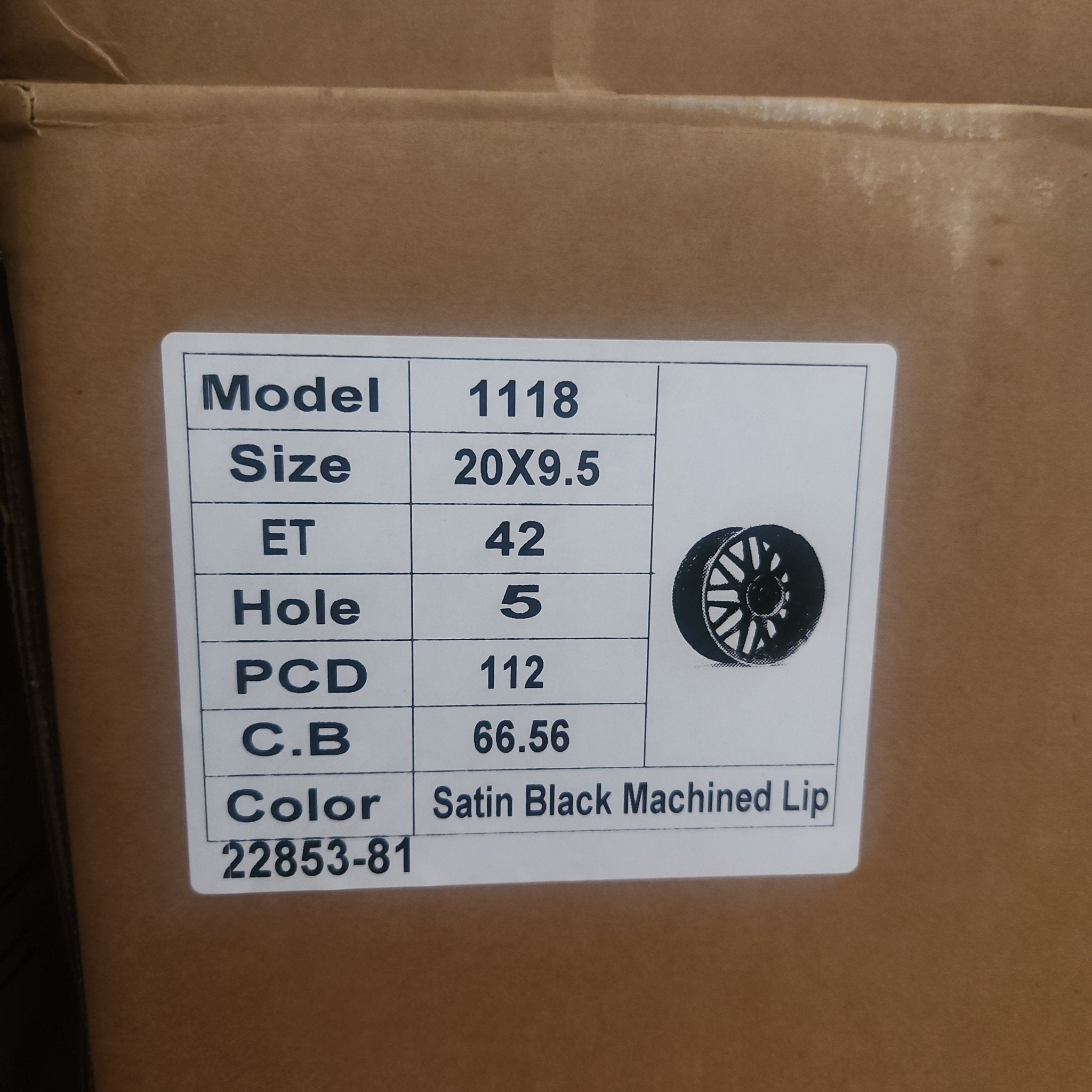 OE-1118 20X9.5 5X112 MATTE SATIN BLACK MACHINED LIPS