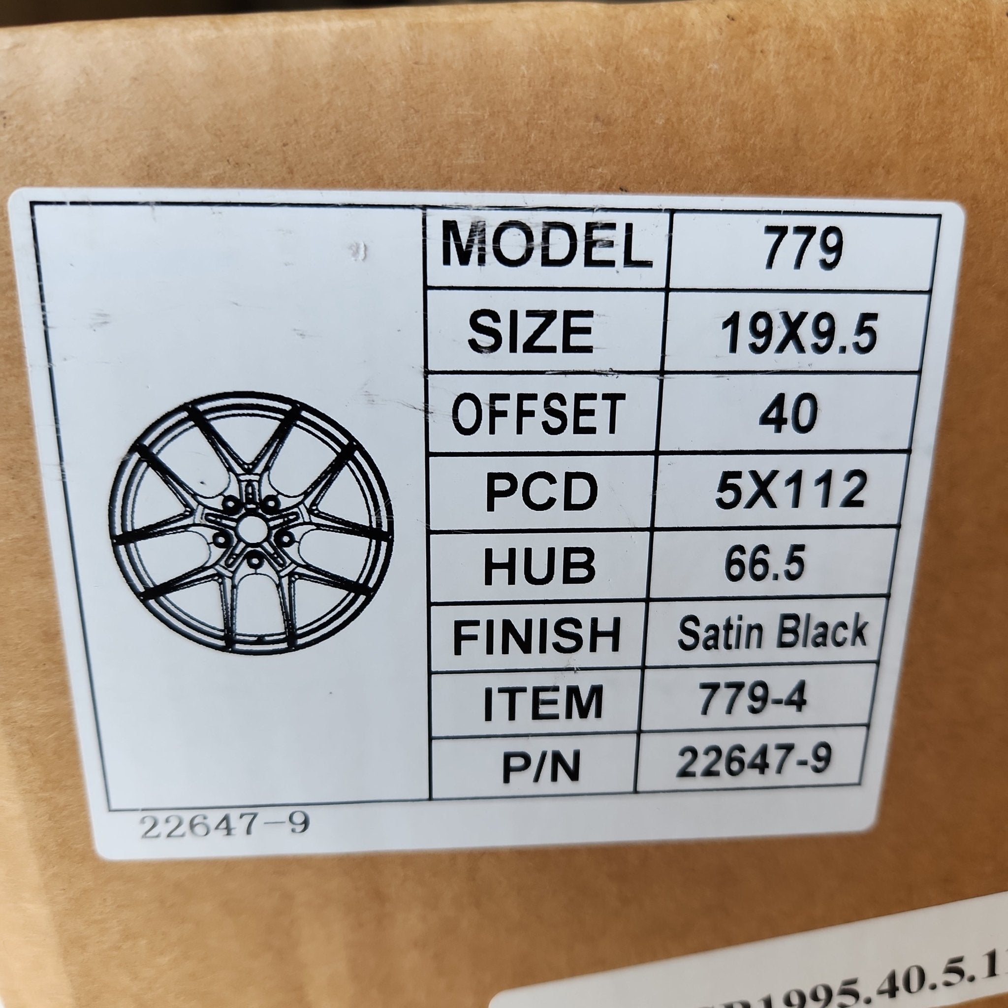 W737 764 5484 19X9.5 5X112 SATIN BLACK