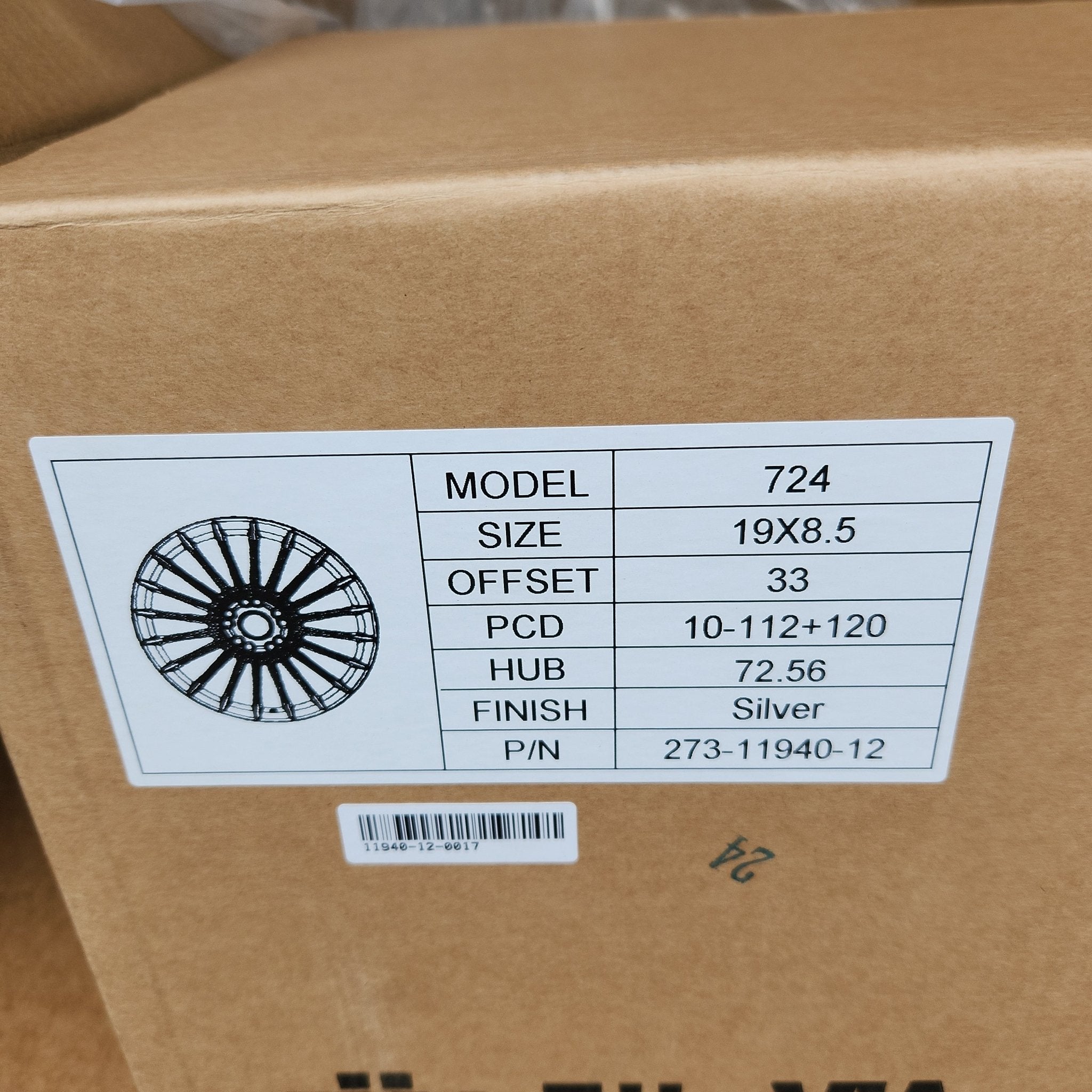 724 19X8.5 5X112- 5X120 SILVER