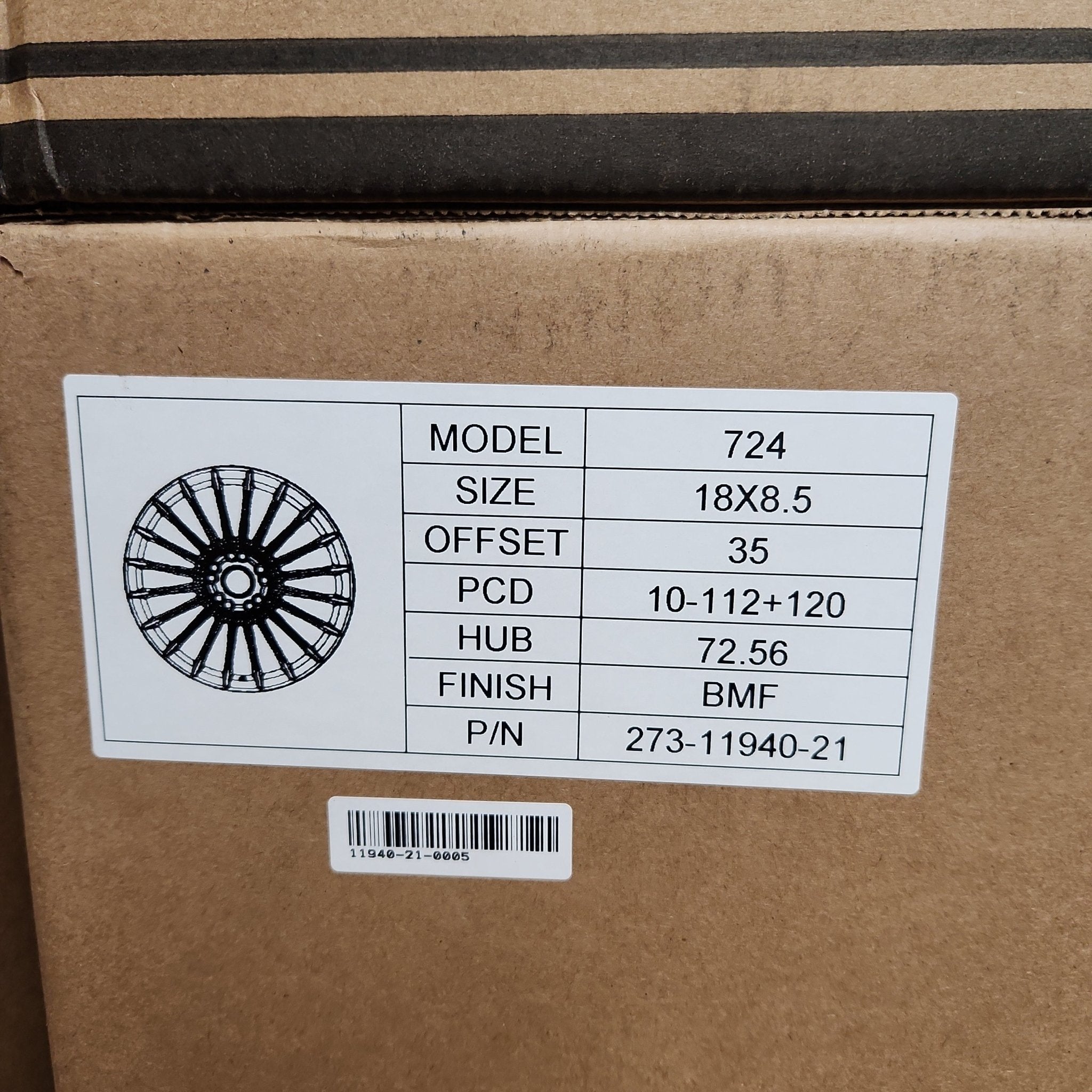 724 18X8.5 5X112- 5X120 BLACK MACHINED FACE