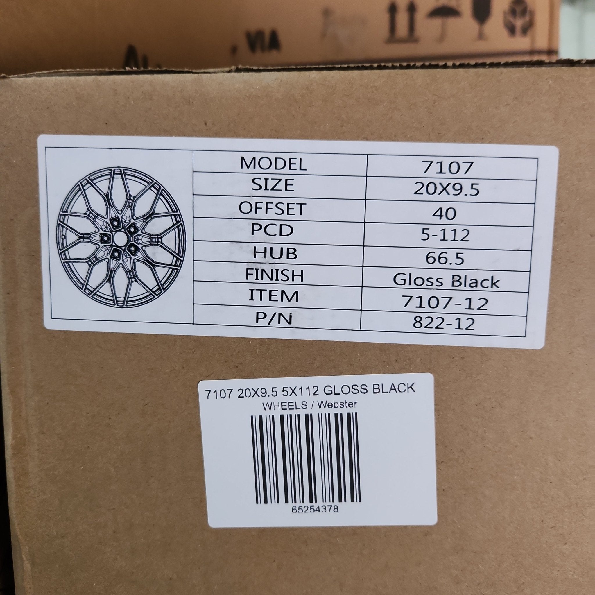 7107 20X9.5 5X112 GLOSS BLACK