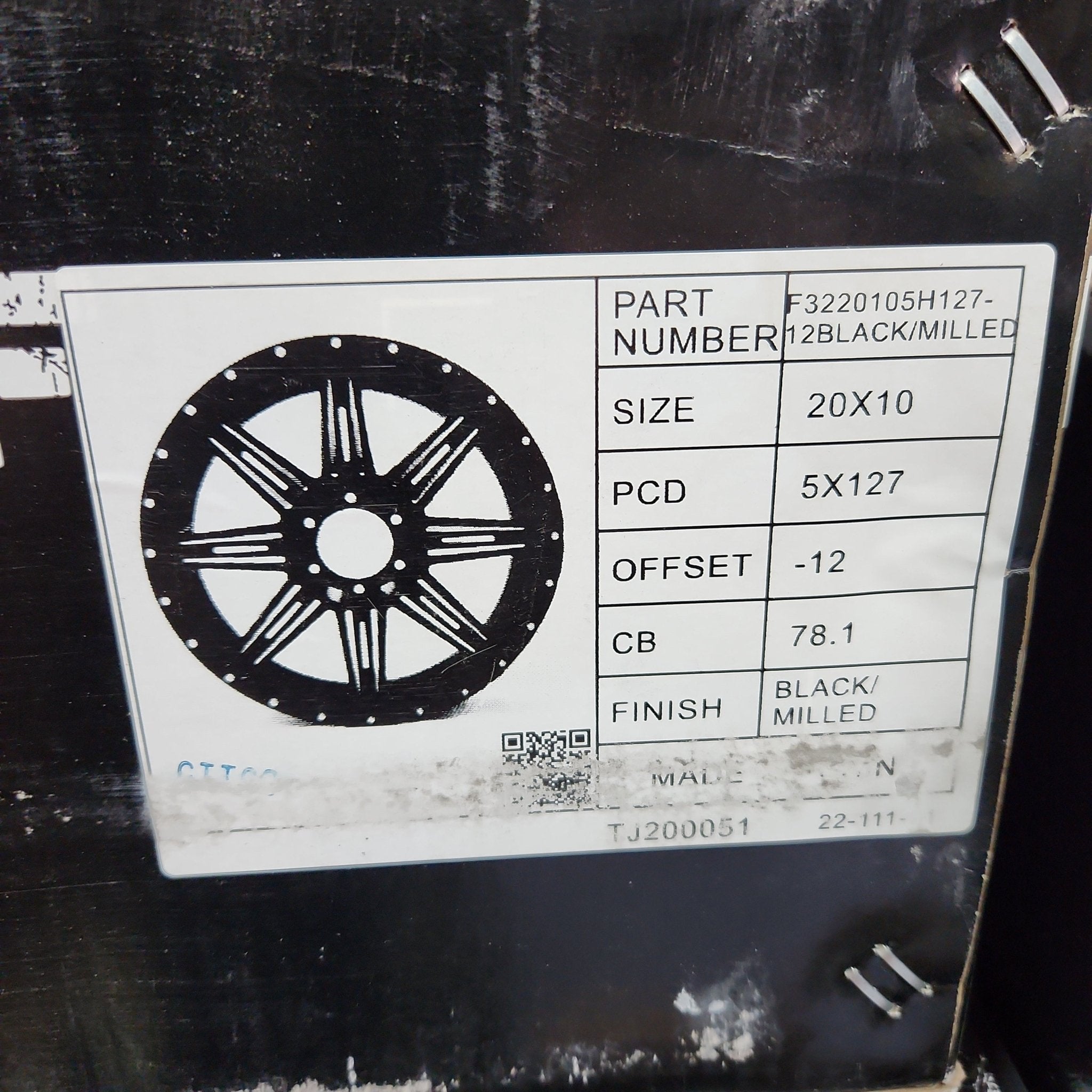 FORCE F32 20X10 5X127 PIANO BLACK MACHINE  MILL FACE