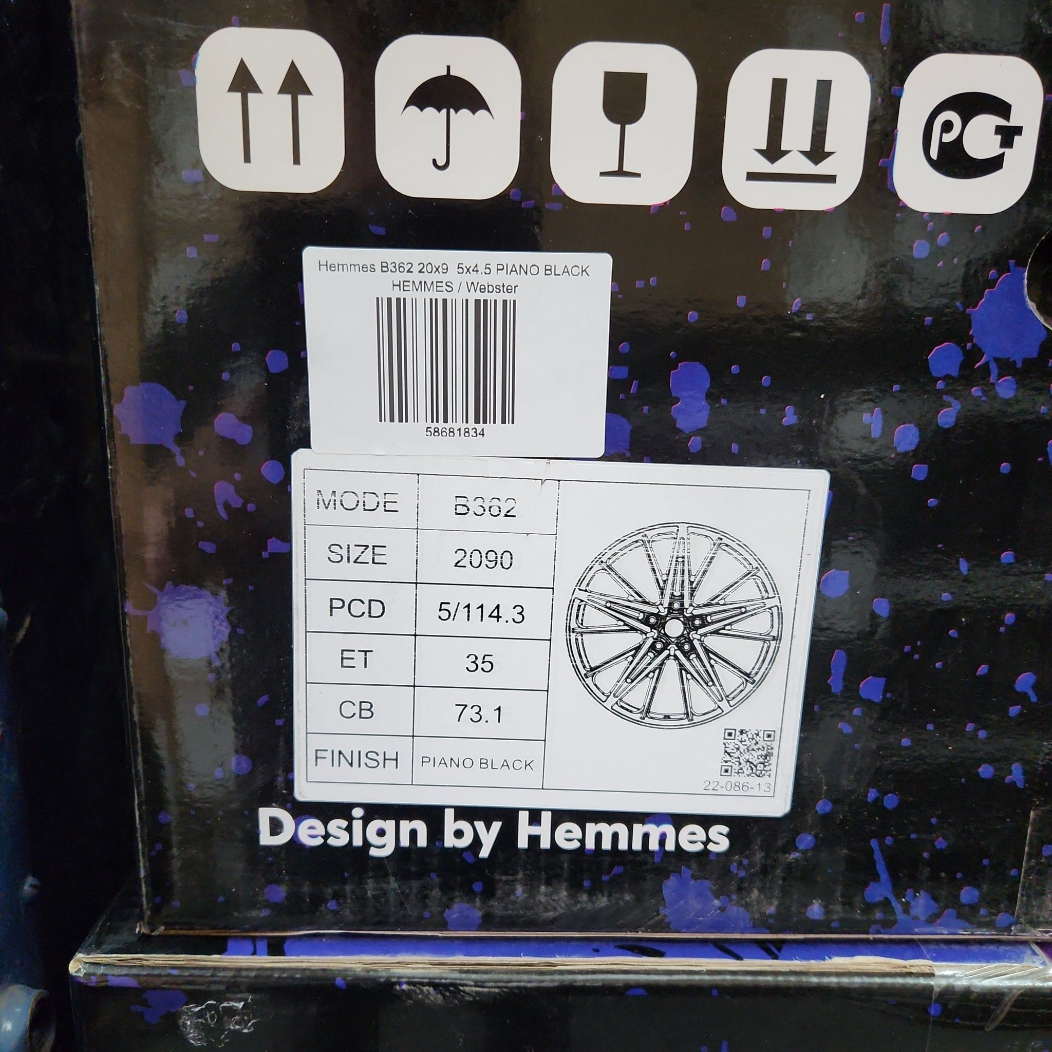 Hemmes B362 20x9  5x4.5 PIANO BLACK
