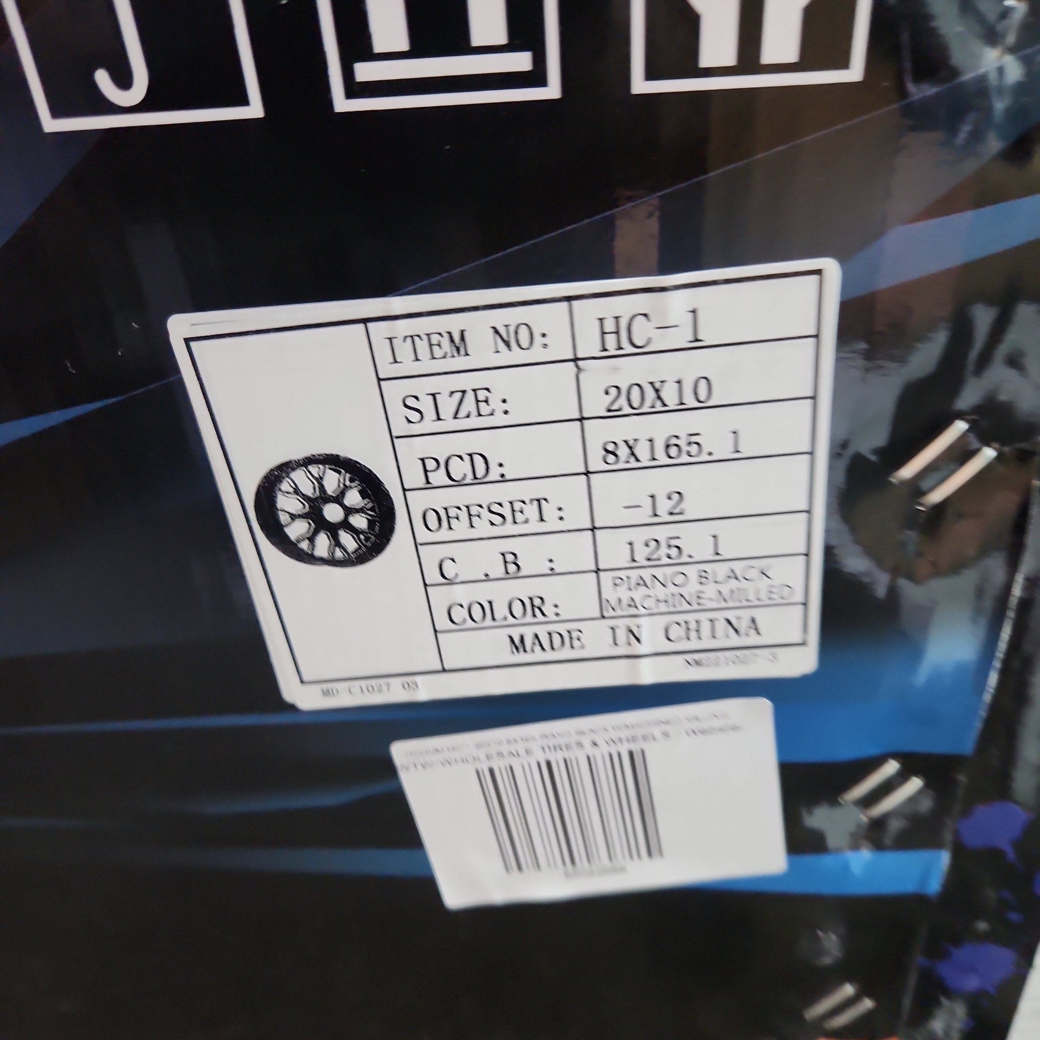 HELIUM HC-1 20X10 8X165 PIANO BLACK W/MACHINED MILLING884