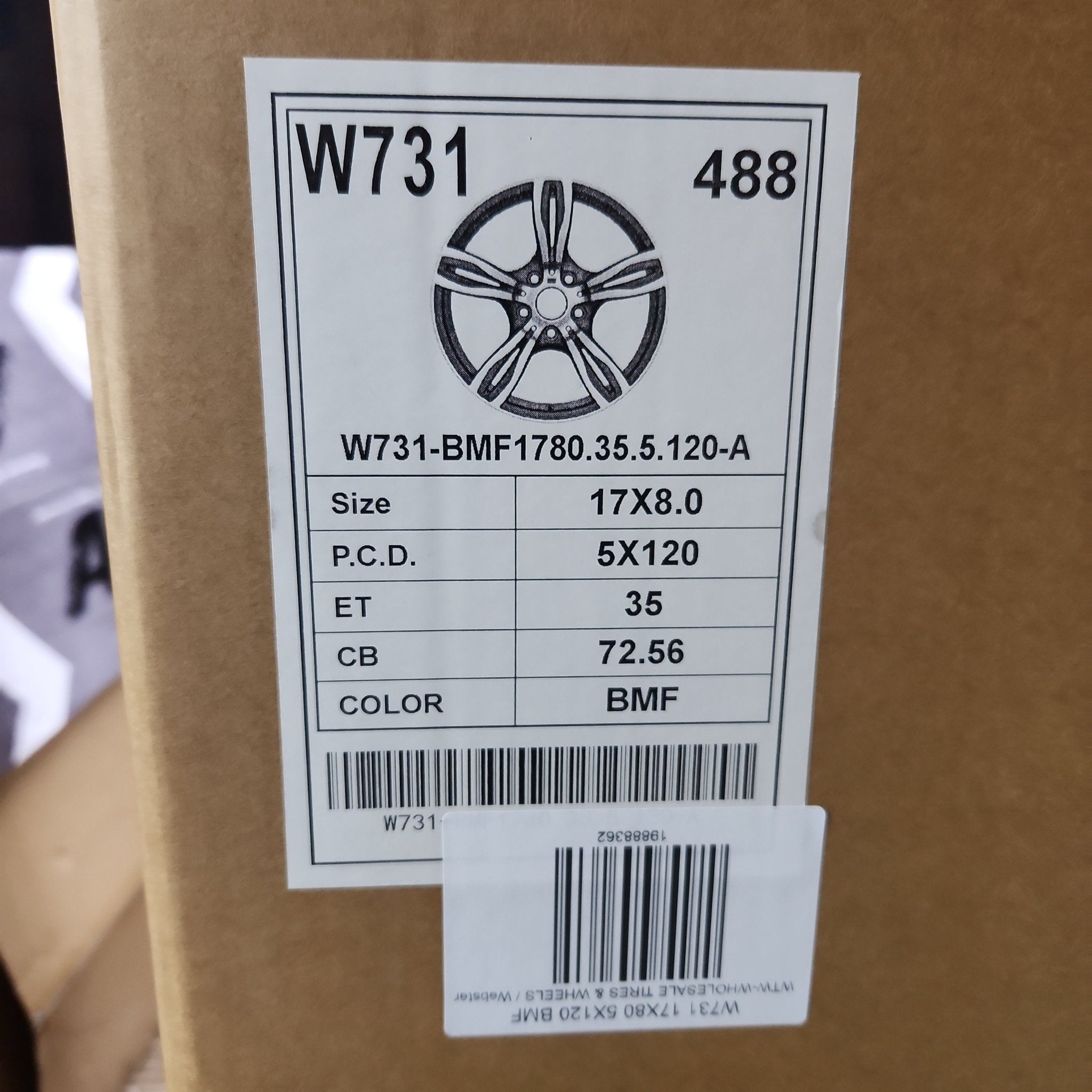 W731 17x8.0 5x120 BLACK MACHINED FACE