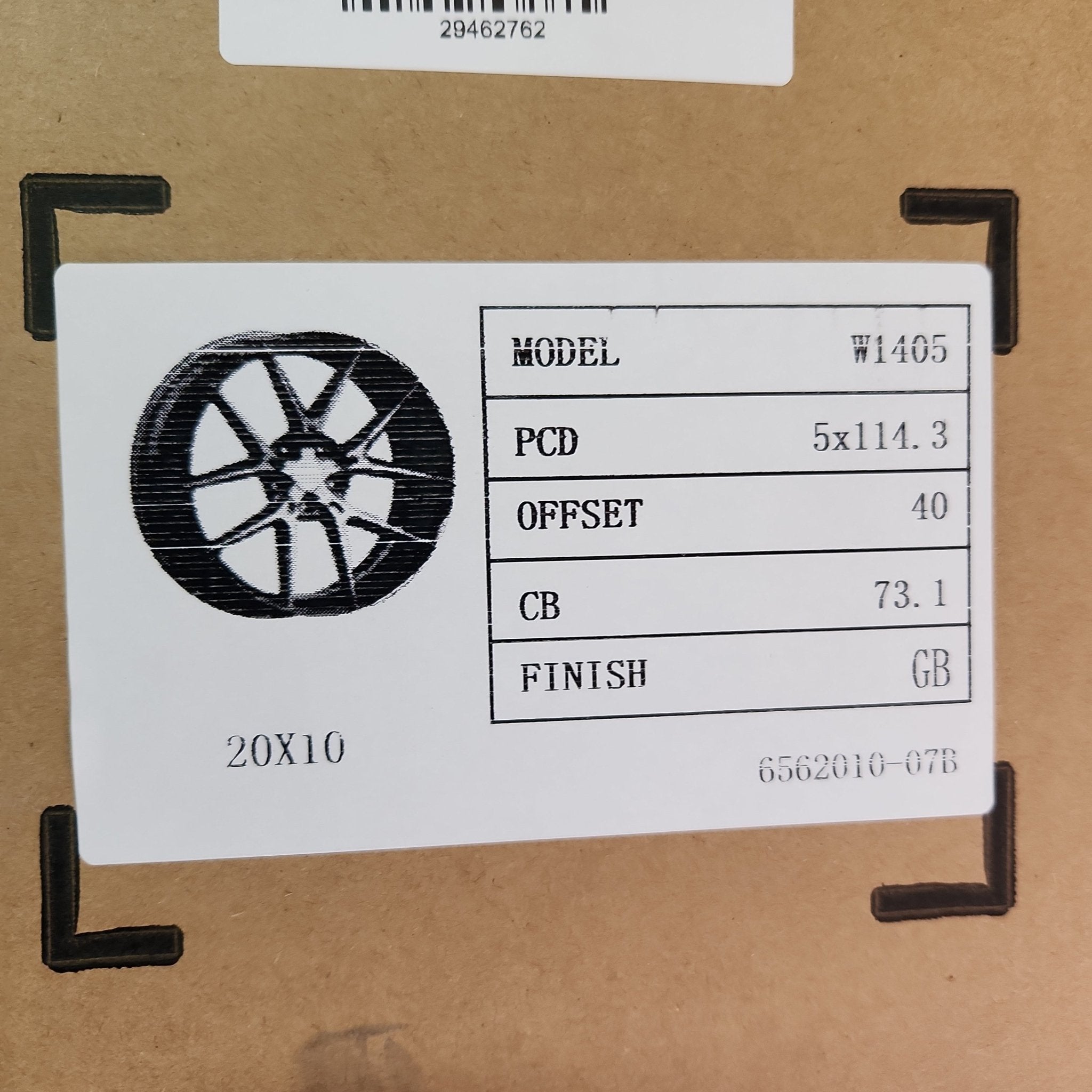 W1405 20X10 5X114.3 GLOSS BLACK
