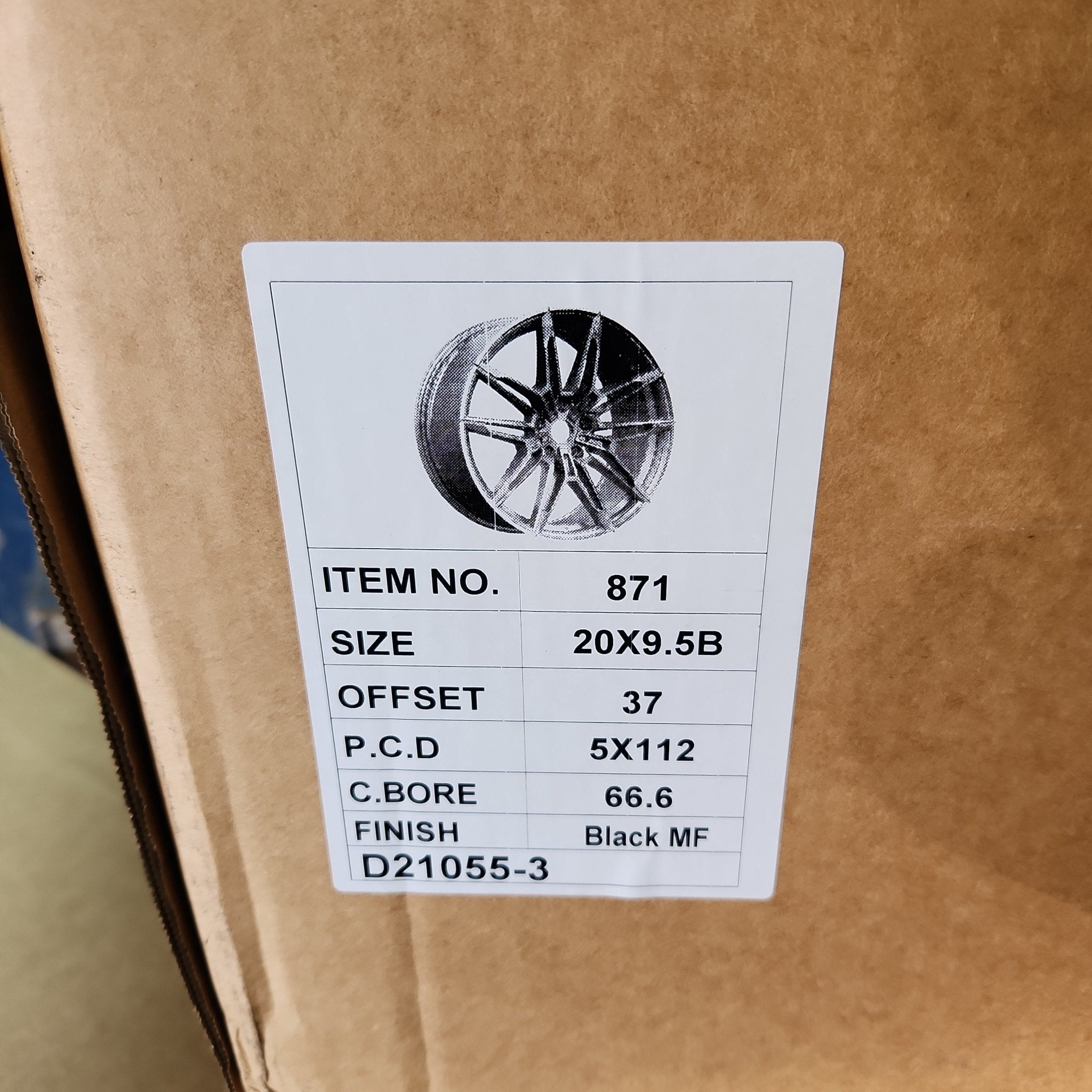 WHEELS - 871 20x9.5 5x112 black MACHINED FACE