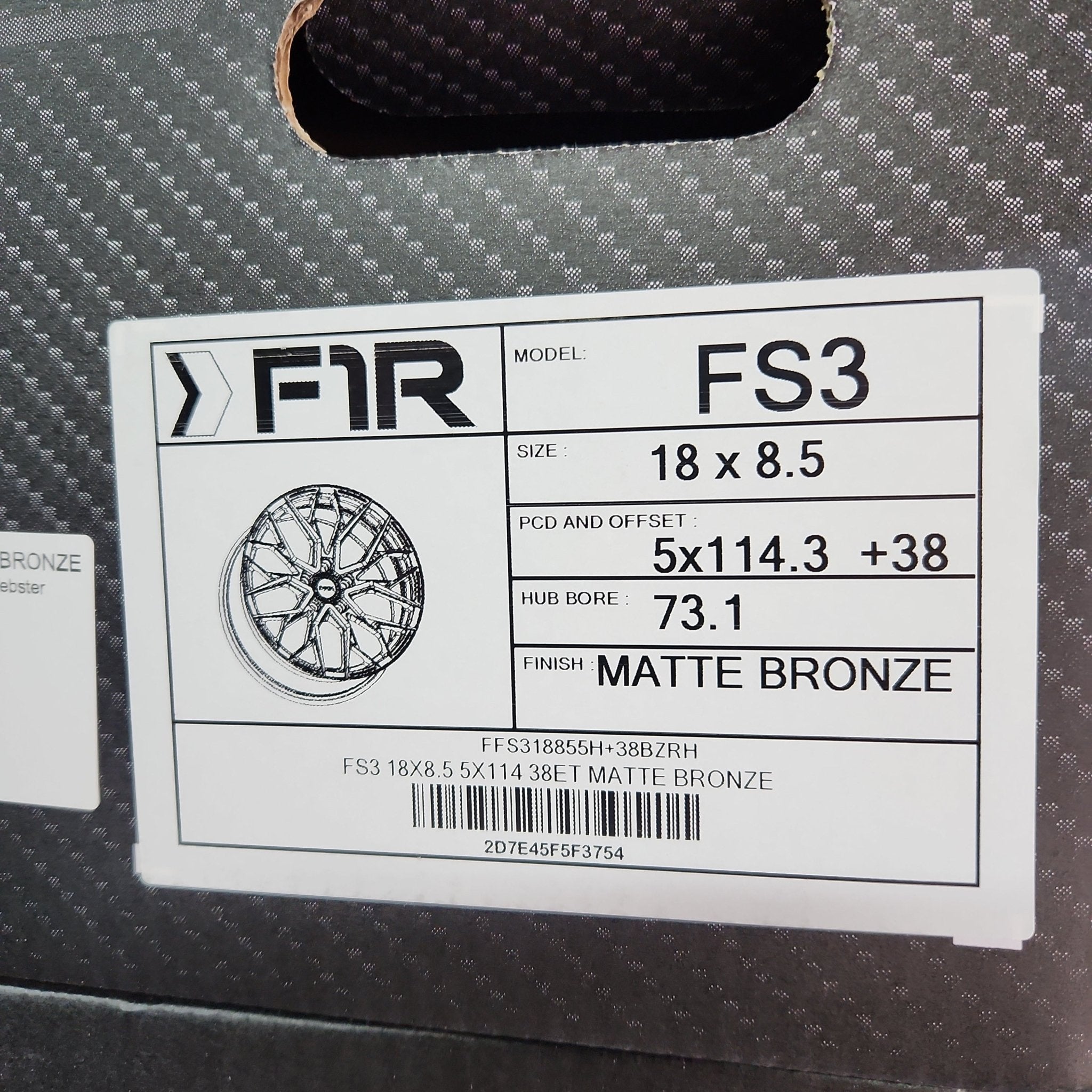 FS3 18X9.5 5X114 MATTE BRONZE