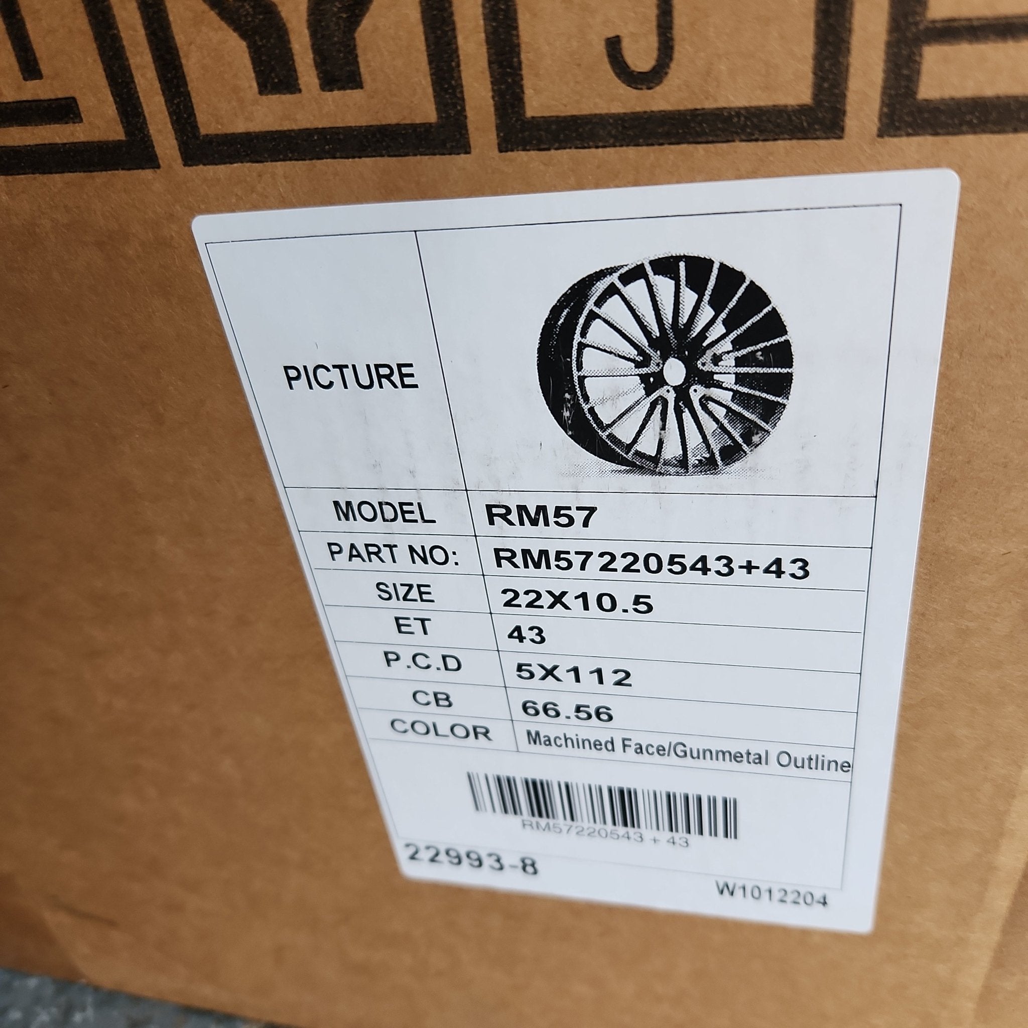 OE-0235 RM57 22X10.5 5X112 GUNMETAL MACHINED FACE