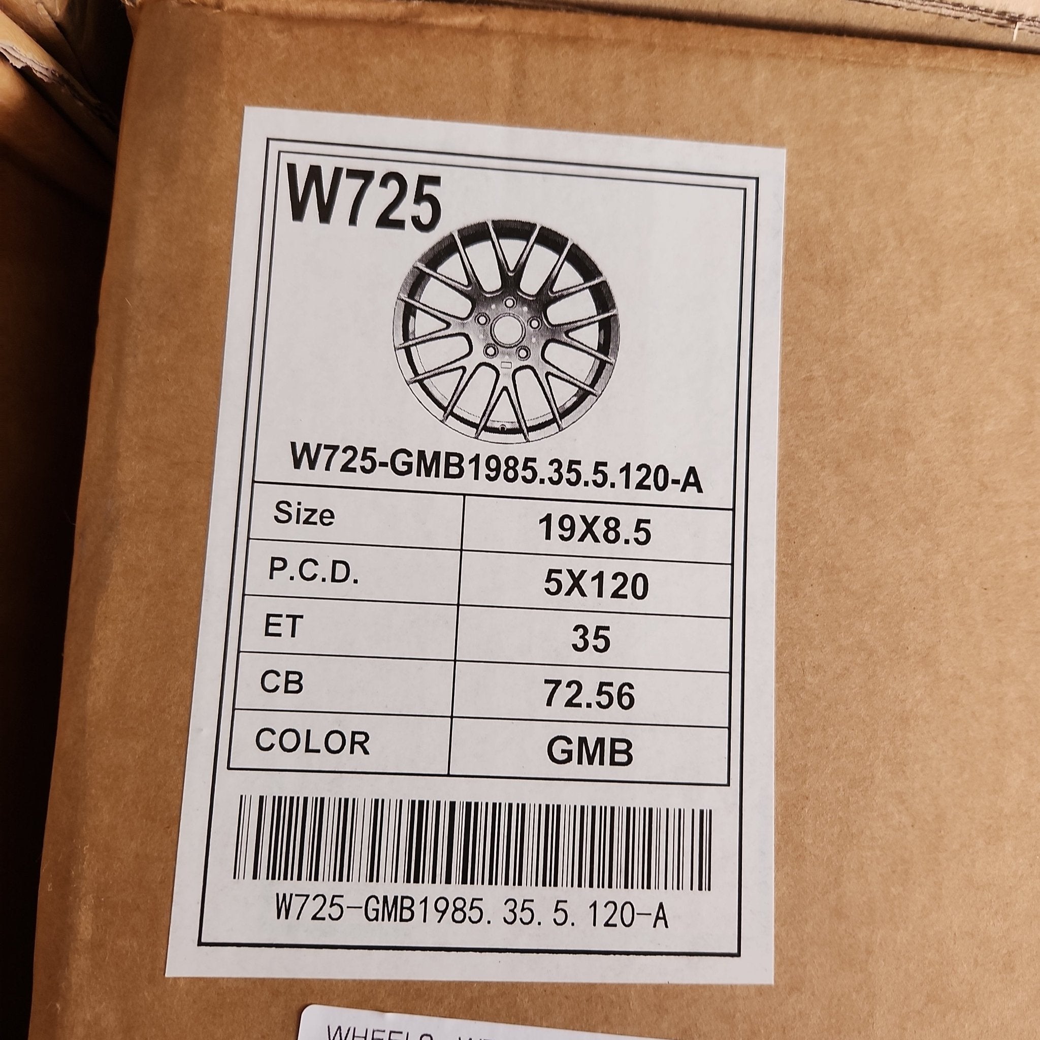 W725 WHEELS 19X8.5 5X120 GMB