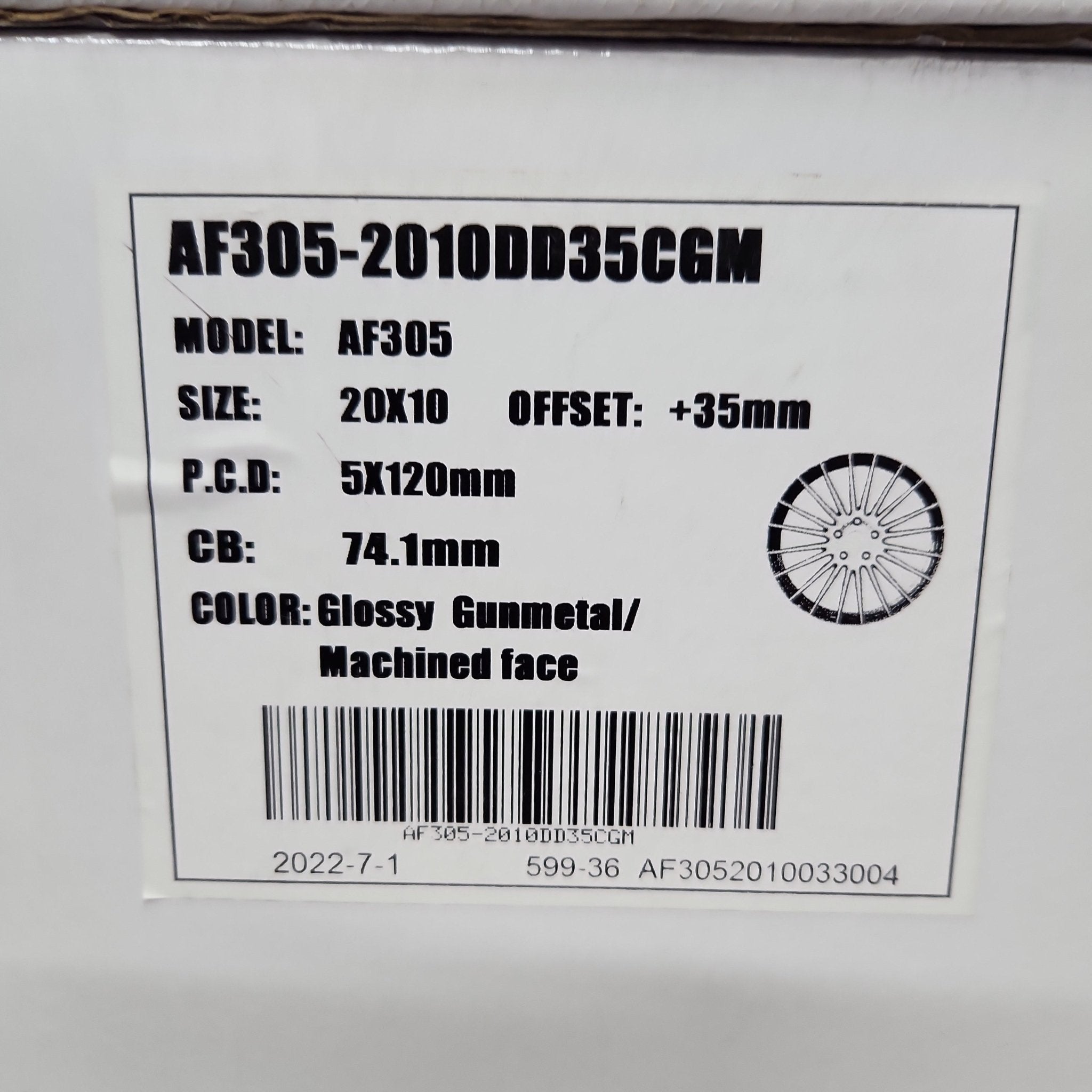 ALFINA AF305 20X10 5X120 GLOSS GUNMETAL MACHINED FACE