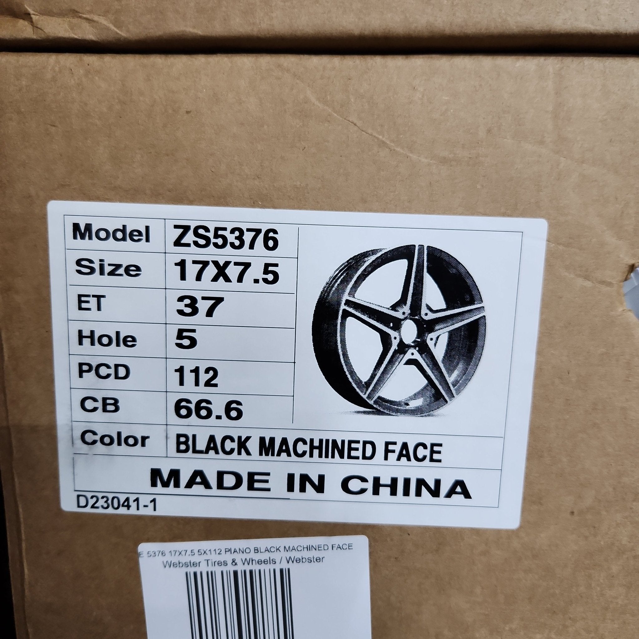 OE 5376 17X7.5 5X112 PIANO BLACK MACHINED FACE