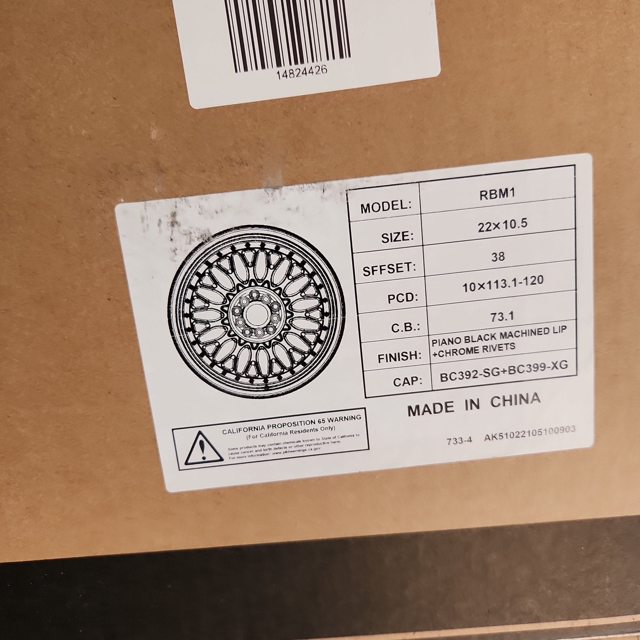 RBM1 22x10.5 5x112 5x114.3 5x120 GLOSS BLACK MACHINED LIP CHROME RIVETS