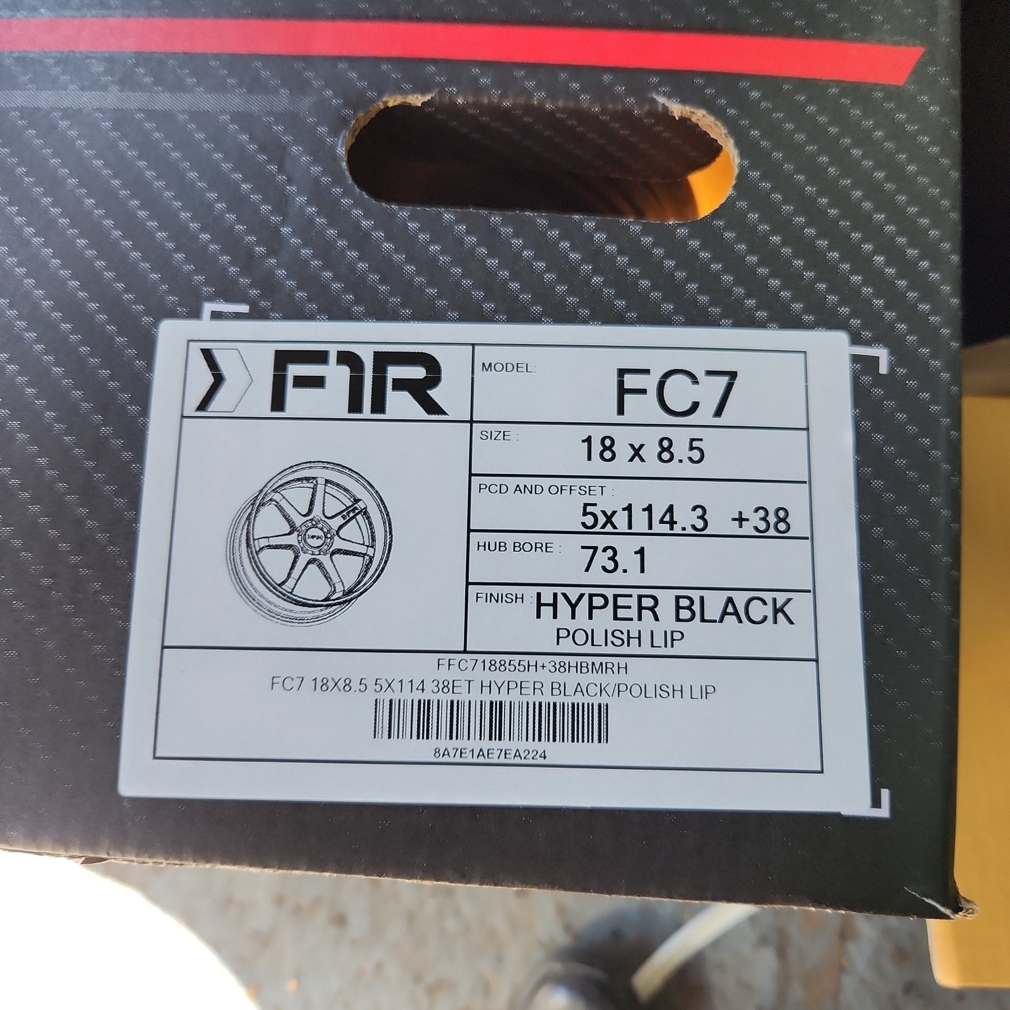 F1R FC7 18X8.5 5X114.3 HYPER BLACK