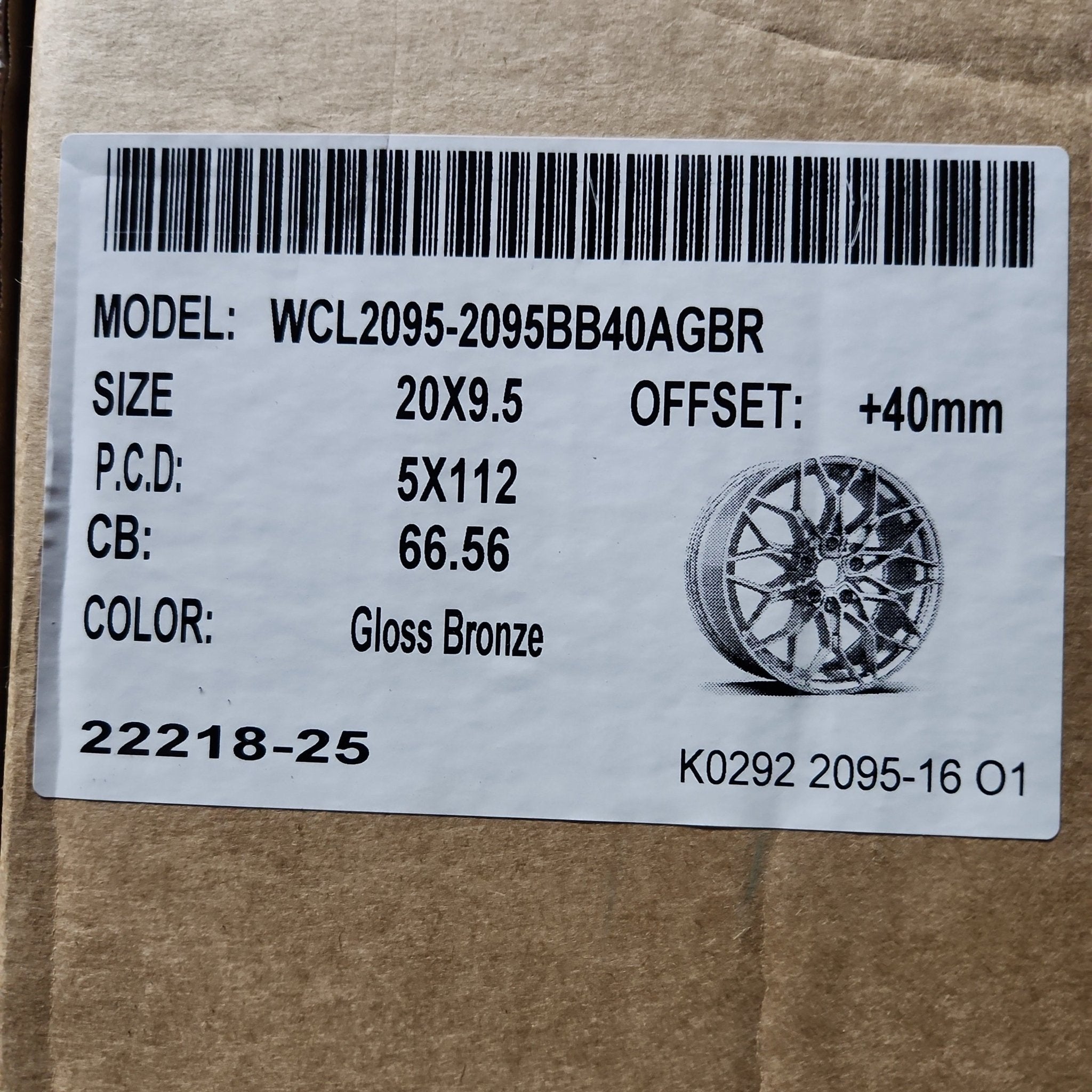 WCL206 WHEELS 2095 20X9.5 5X112 GLOSS BRONZE
