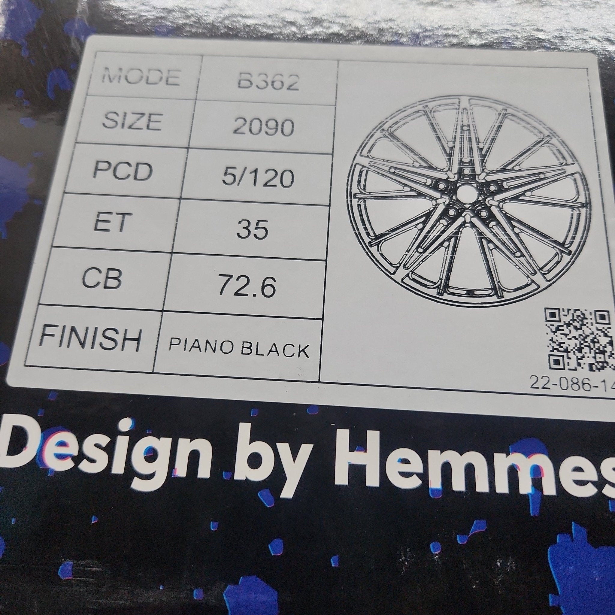 PARAGON B362 20X9.0 5X120 PIANO BLACK