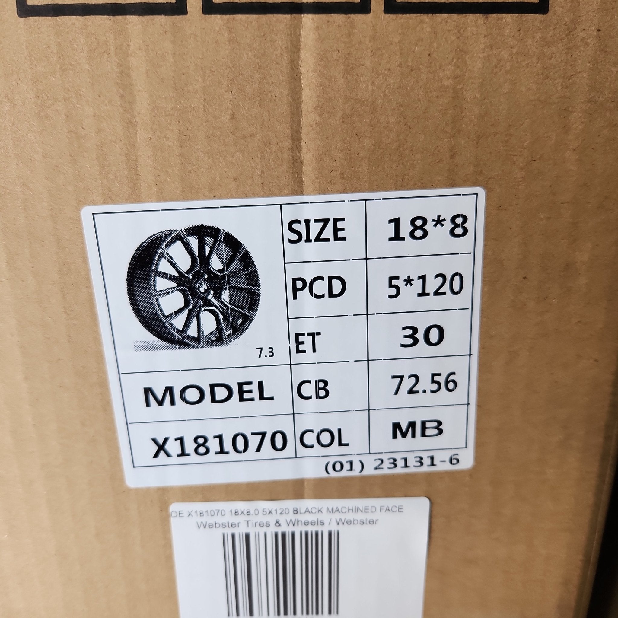 OE X181070 18X8.0 5X120 BLACK MACHINED FACE