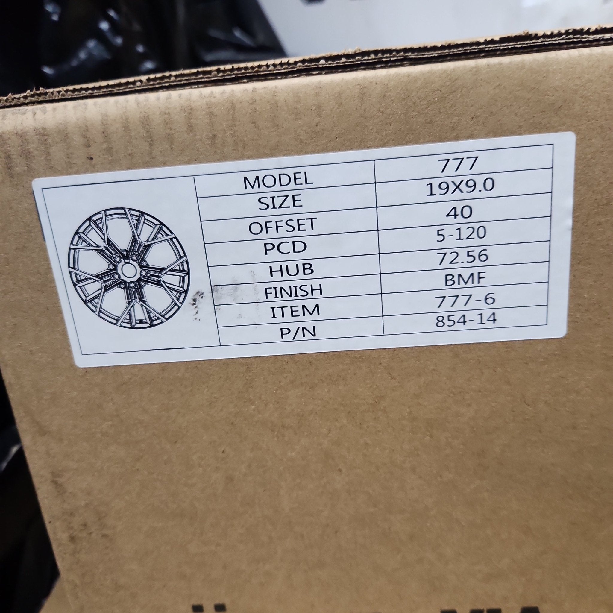 777 WHEELS 19X9 5X120 BLACK MACHINED FACE