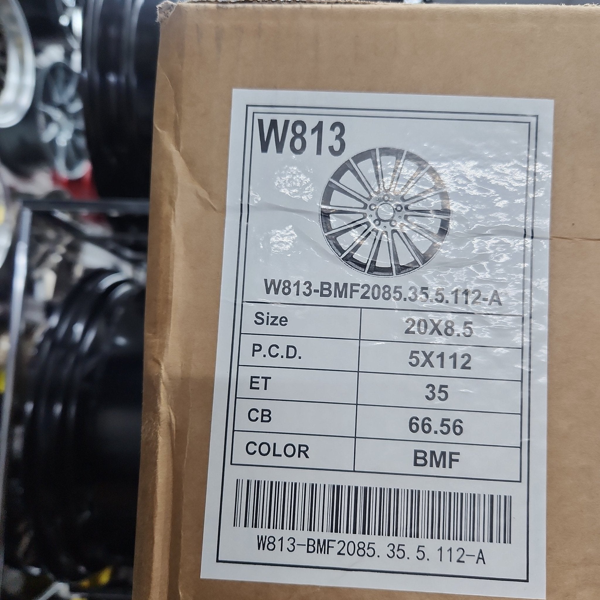 W813 20X8.5 5X112 BLACK MACHINED FACE
