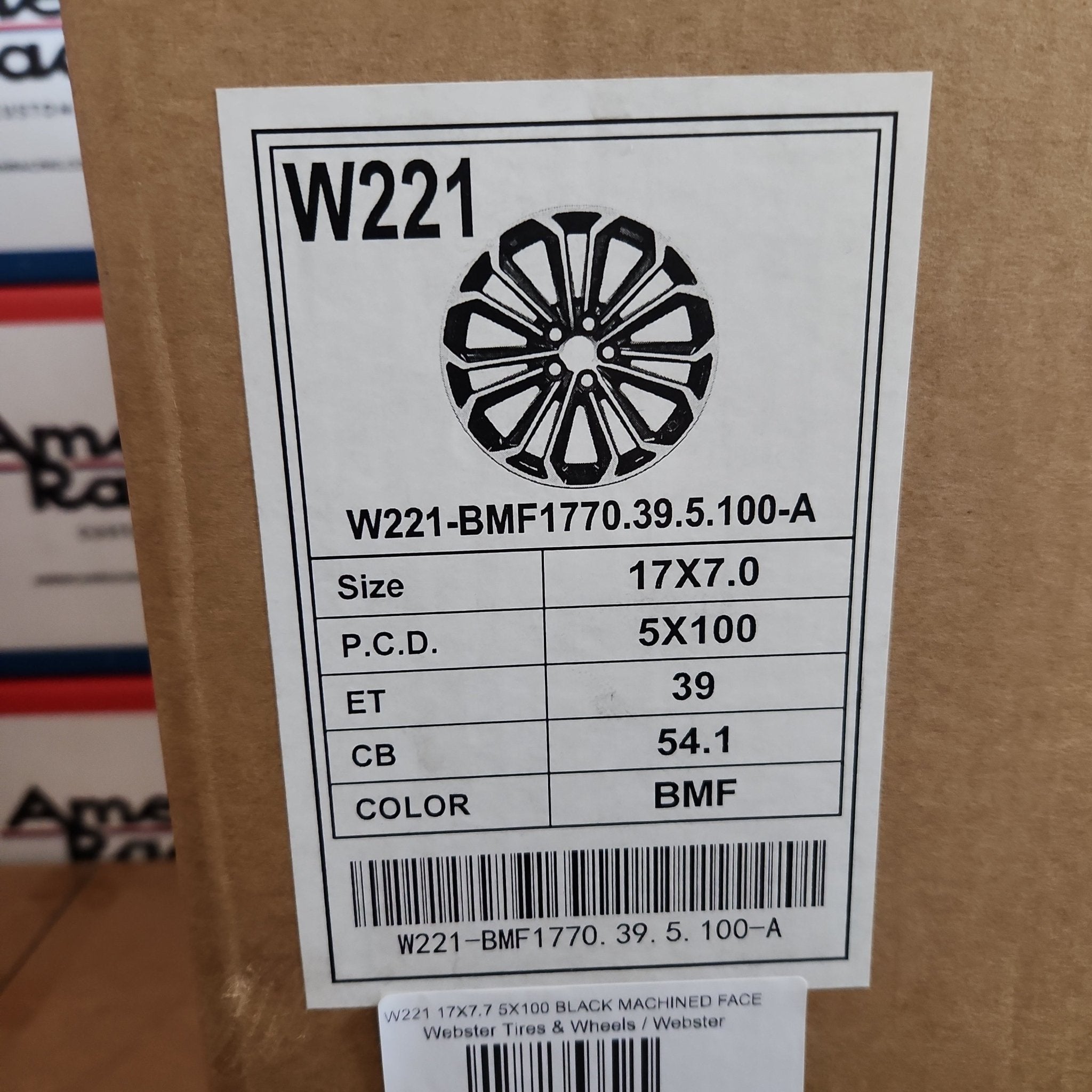 W221 17x7.7 5x100 BLACK MACHINED FACE