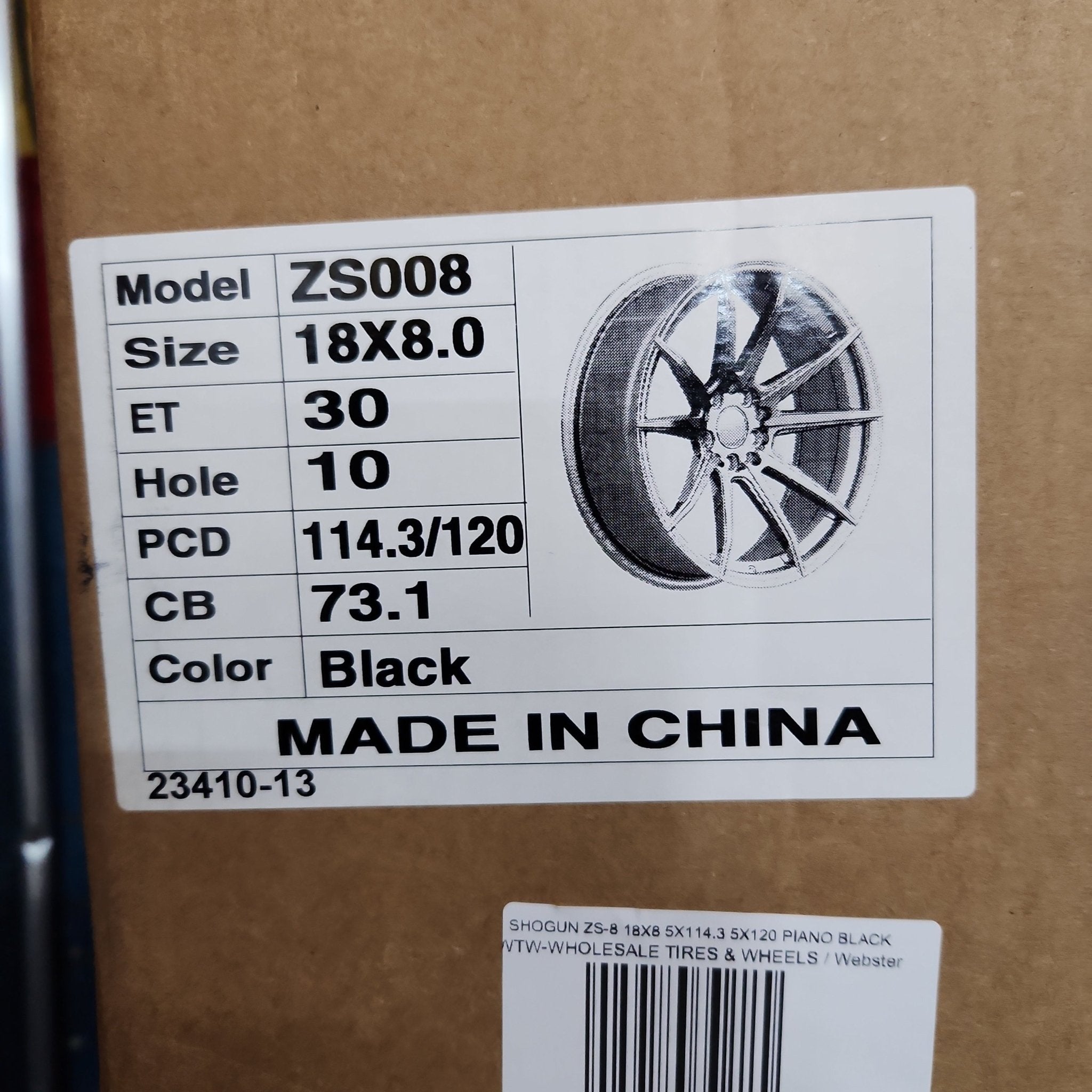 SHOGUN ZS-8 18X8 5X114.3 5X120 PIANO BLACK