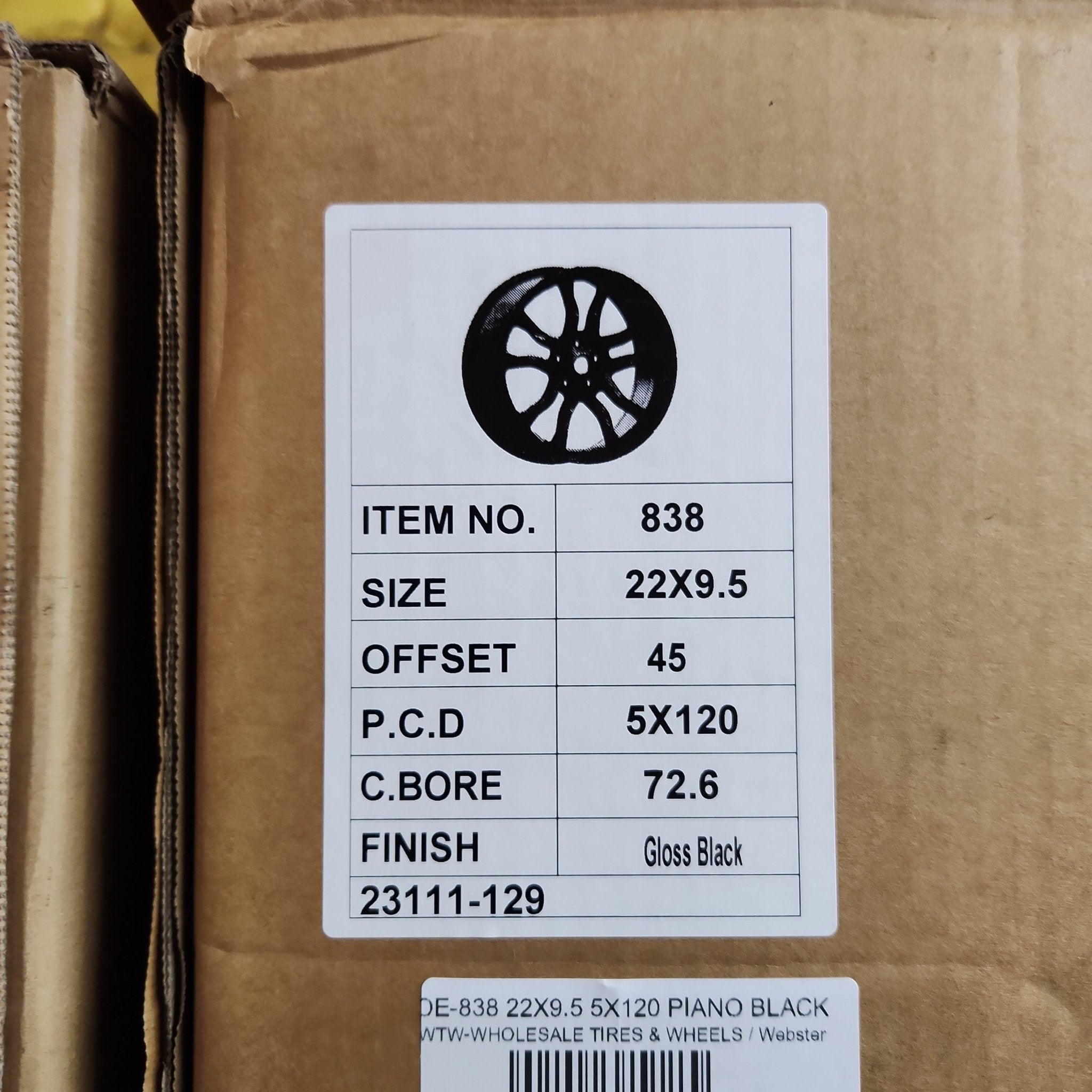 OE-838 22X9.5 5X120 PIANO BLACK