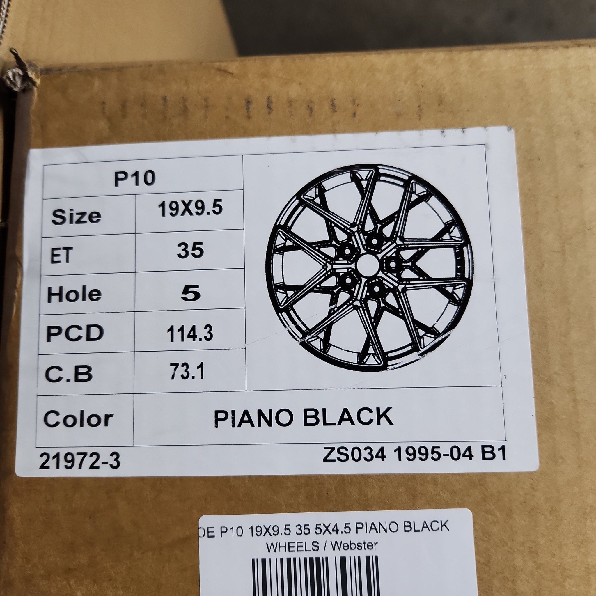 OE P10 19X9.5 35 5X4.5 PIANO BLACK