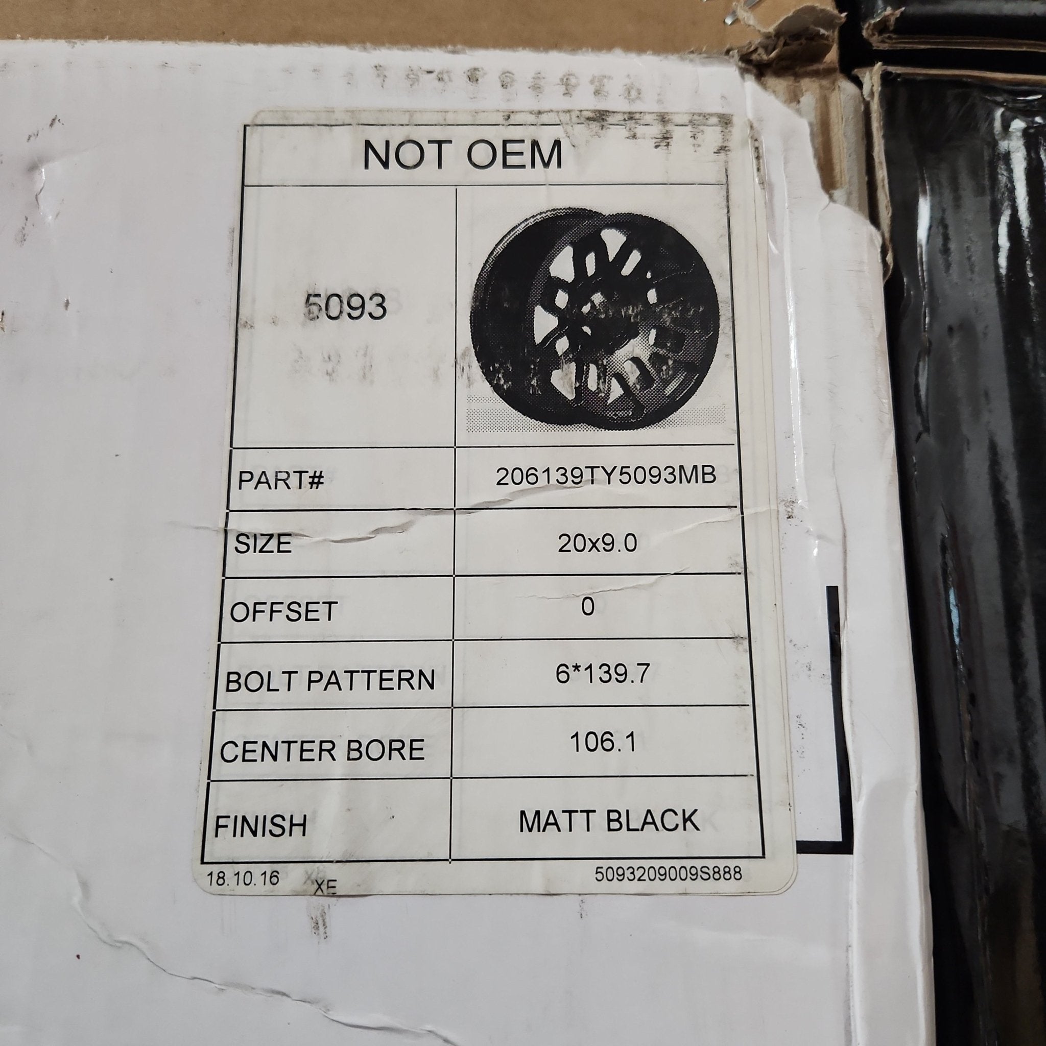 FSW 5093 20X9 6X5.5 MATTE BLACK