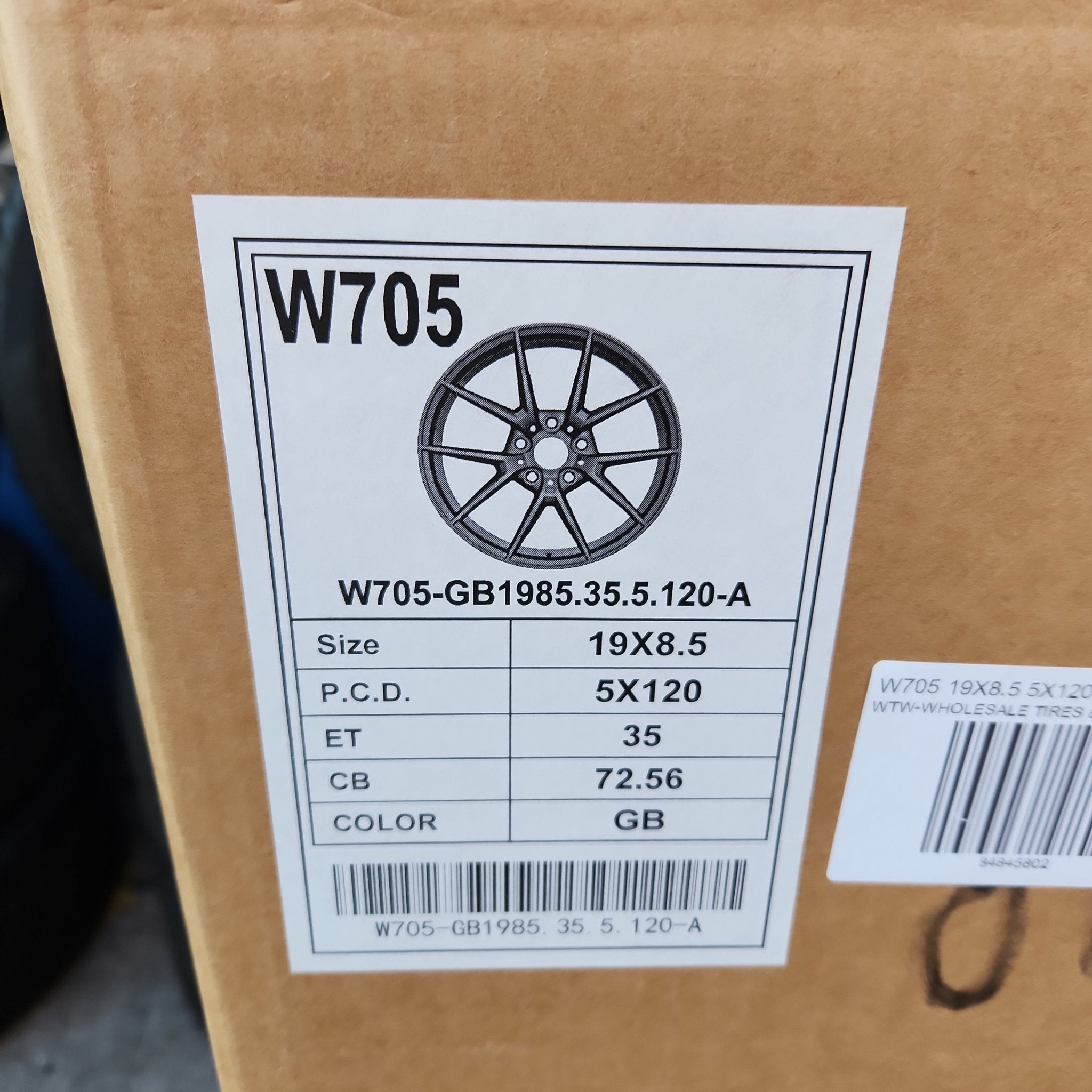 W705 WHEELS 19X8.5 5X120 GLOSS BLACK