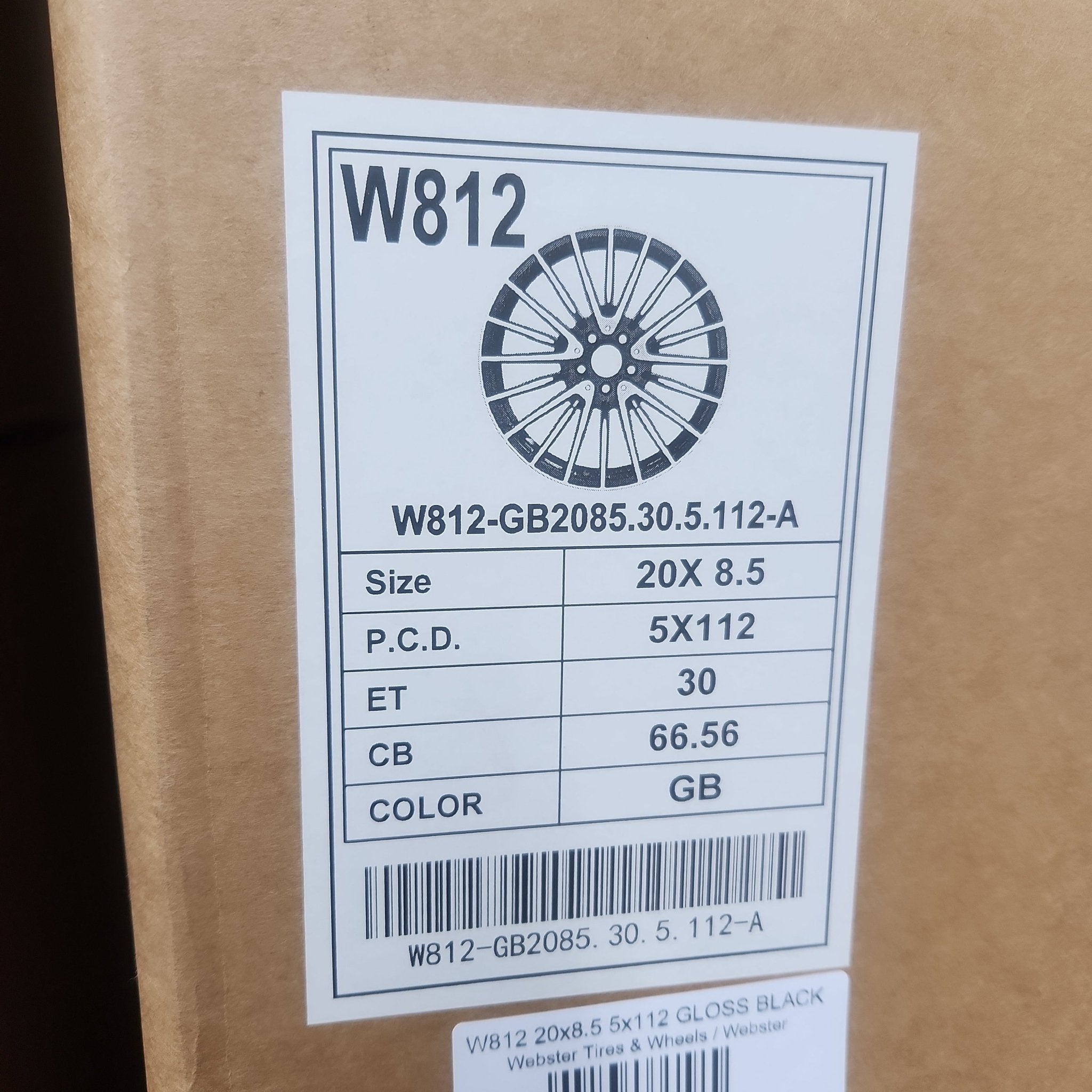 W812 20x8.5 5x112 GLOSS BLACK