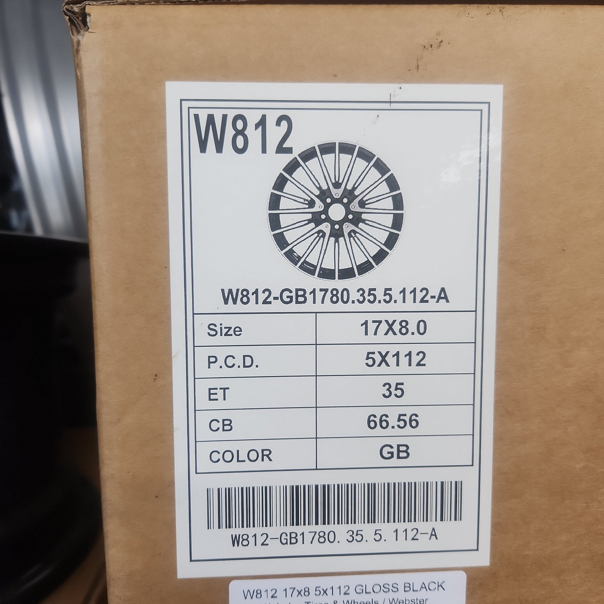 W812 17x8 5x112 GLOSS BLACK