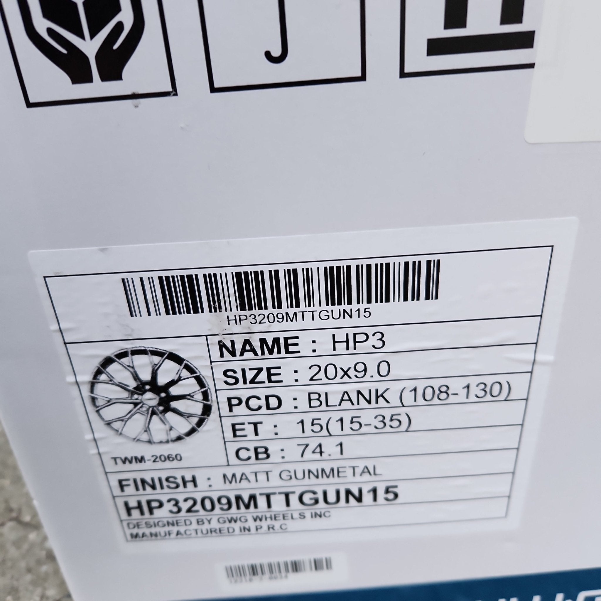 GWG HP3 20x9.0 5x114.3MATTE GUNMETAL