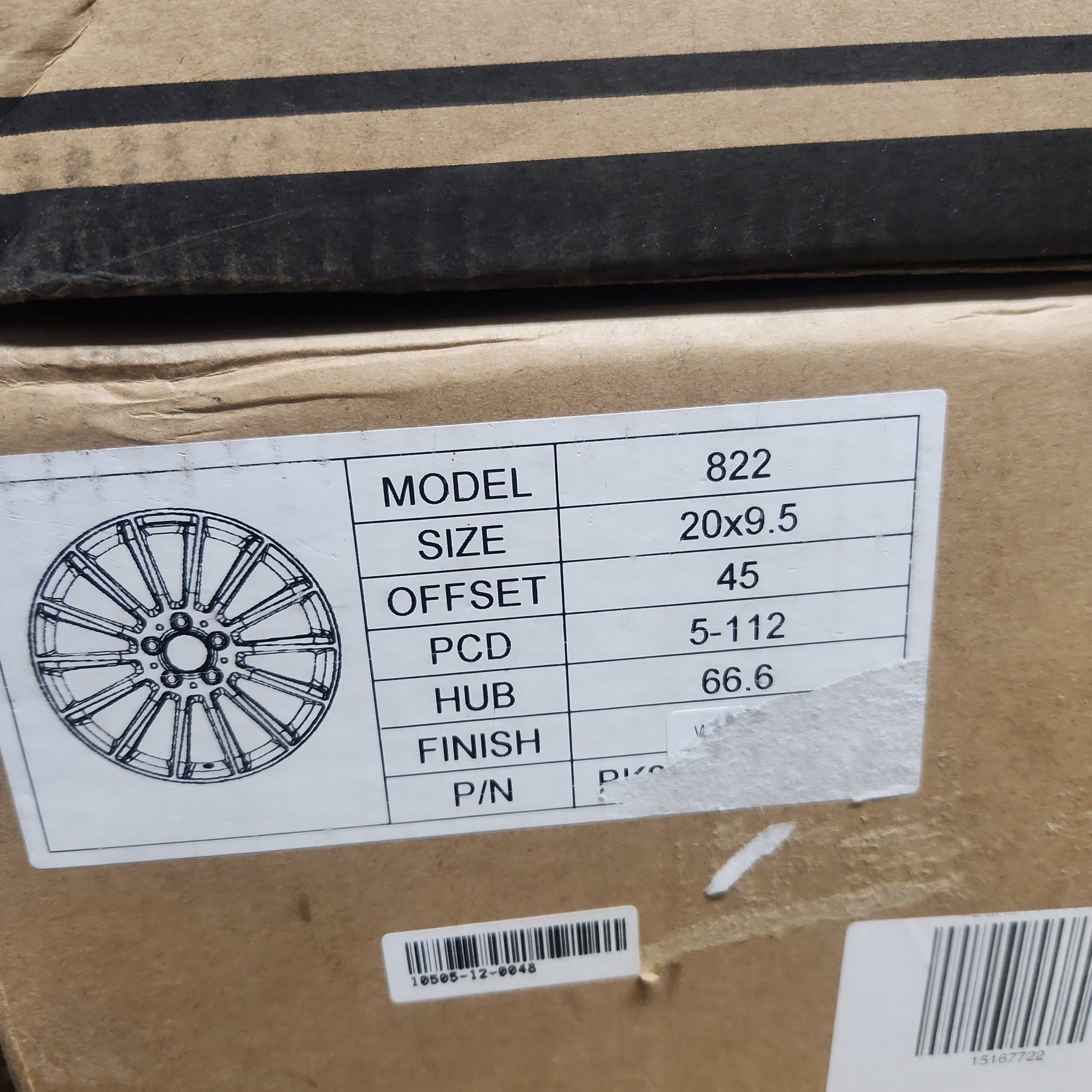 WHEELS -822  20X9.5  5X112