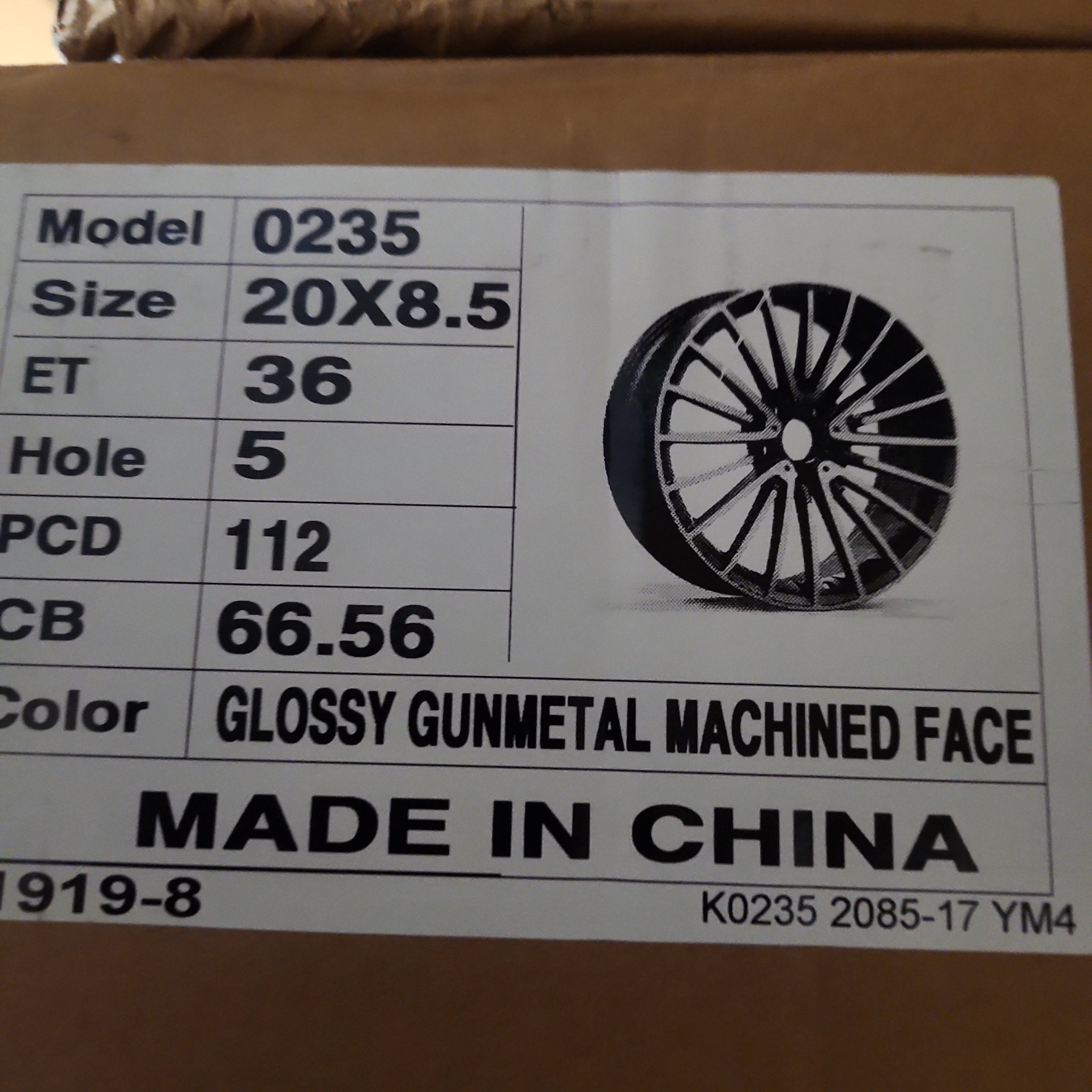 0235 M10 WHEELS 20X8.5 5X112 GLOSS GUN METAL MACHINE FACE